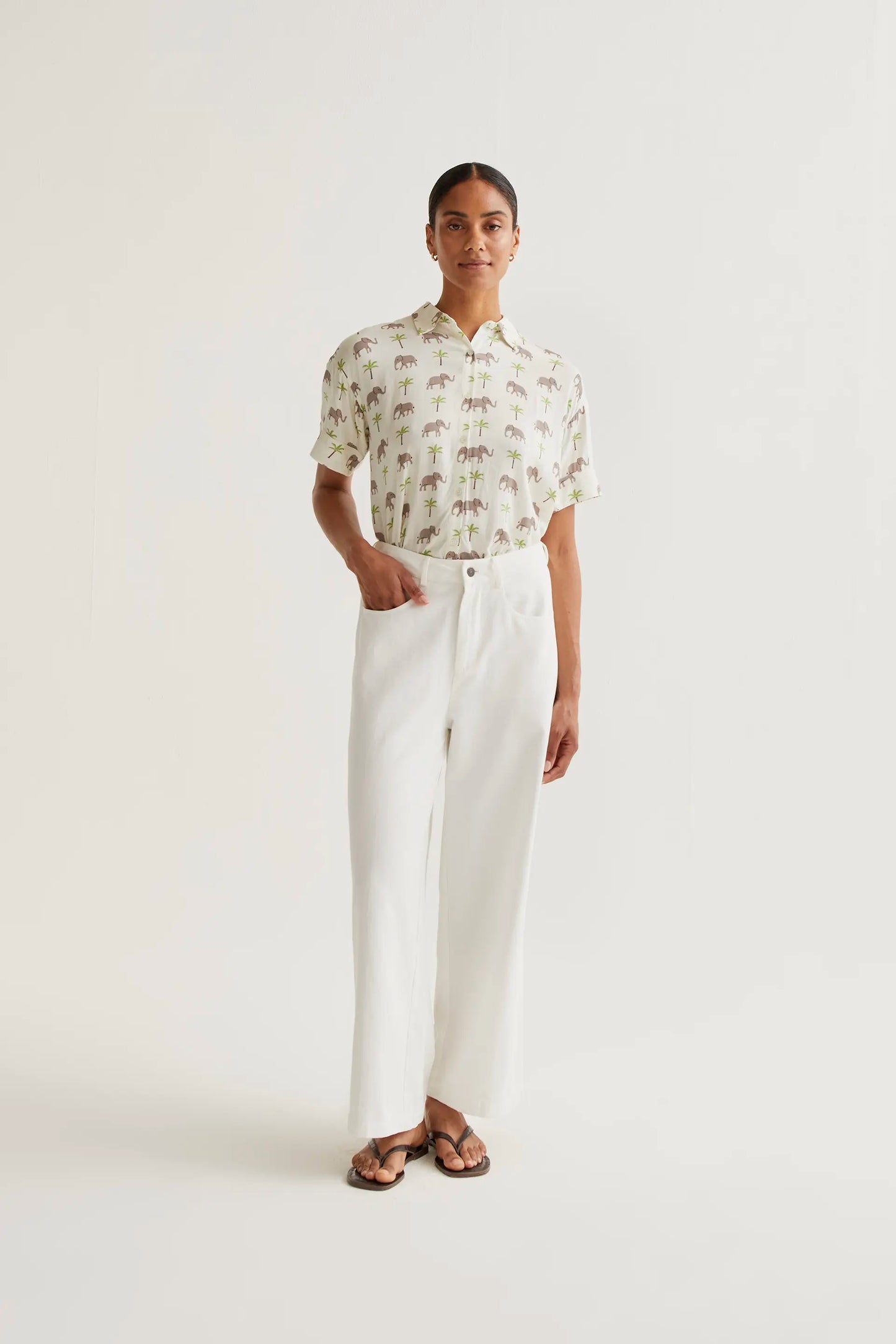 Camicia con stampa elefante LENZING™ ECOVERO™