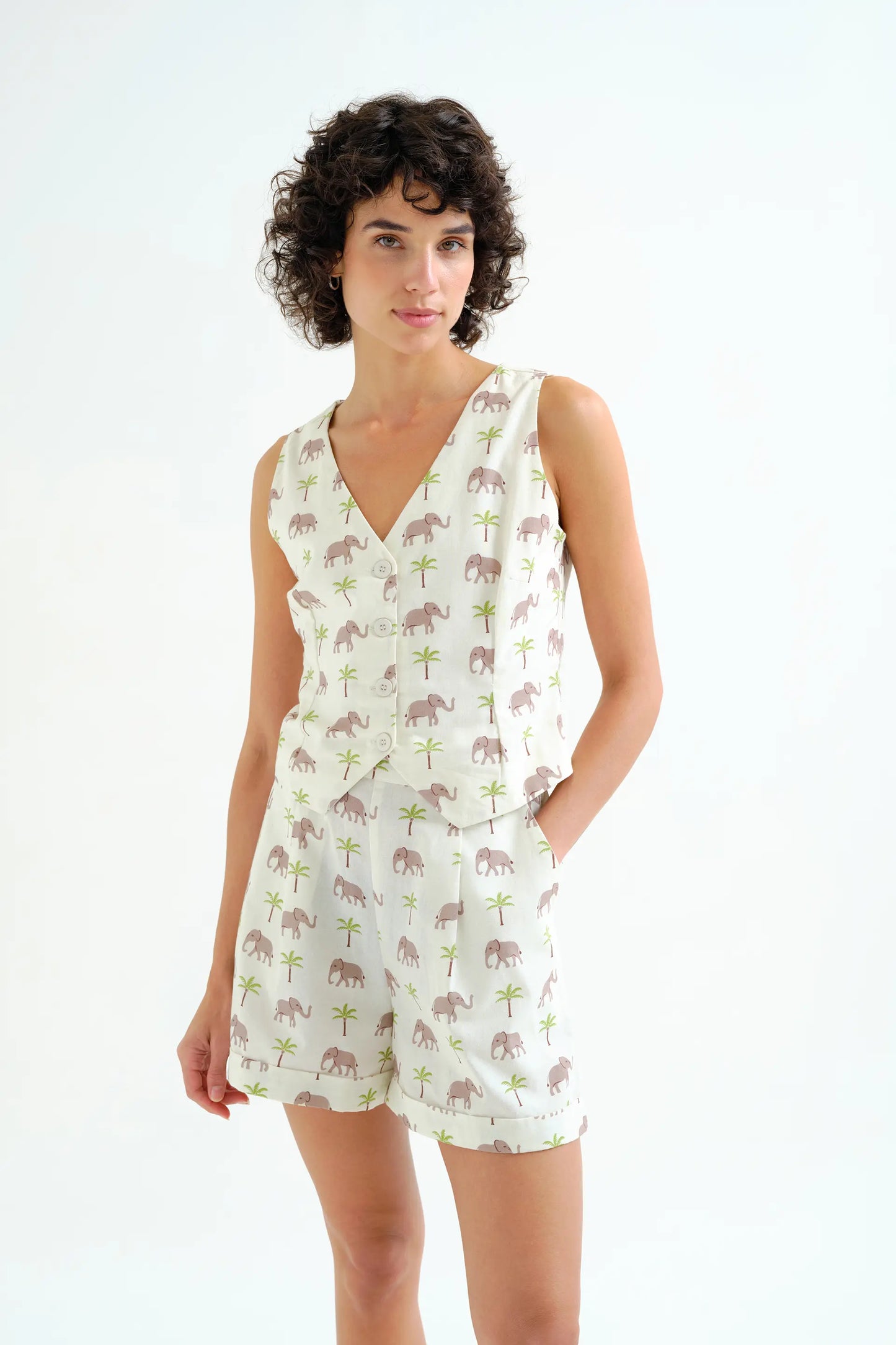 Gilet con stampa elefante