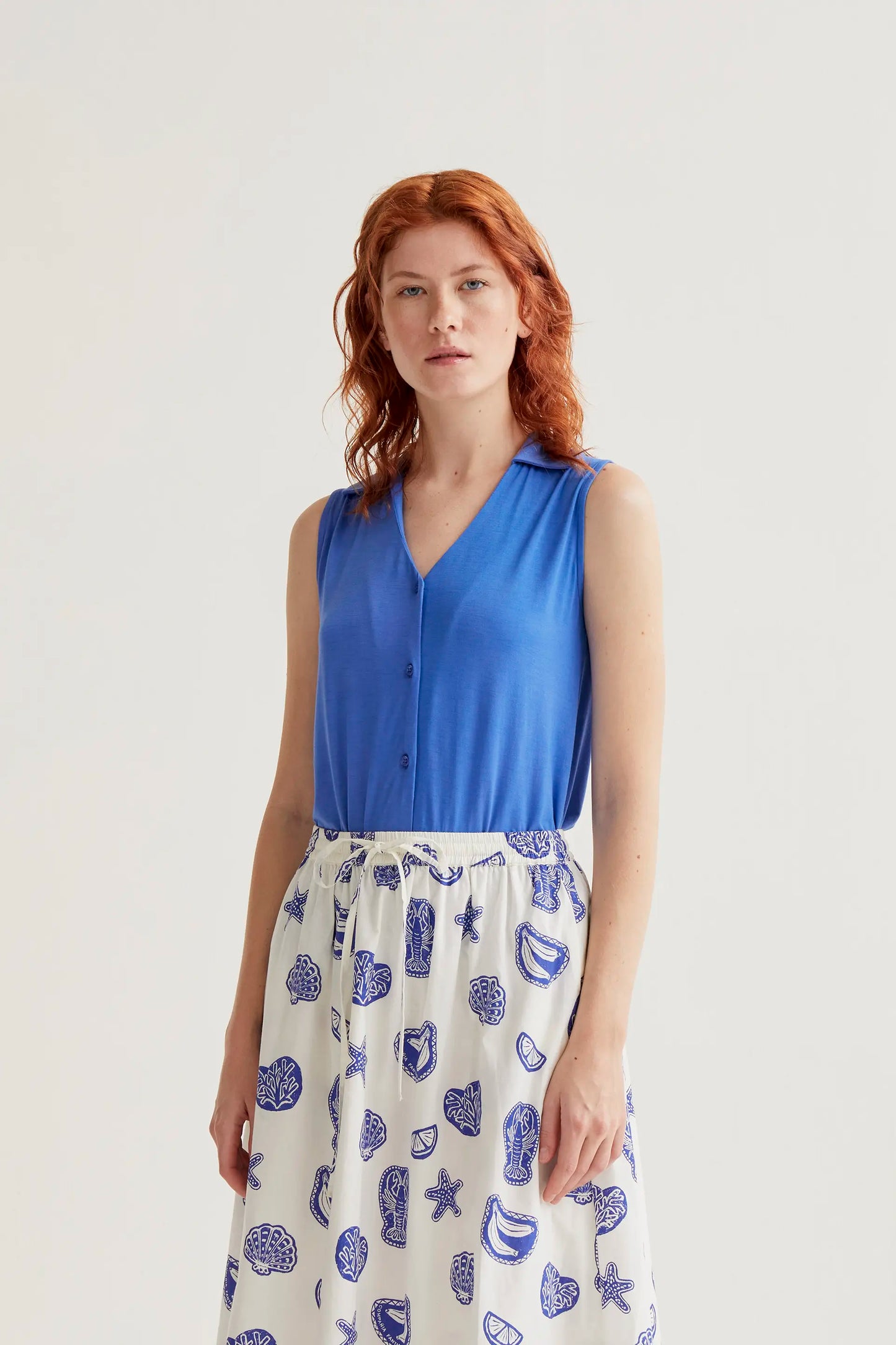 camicia blu di base
