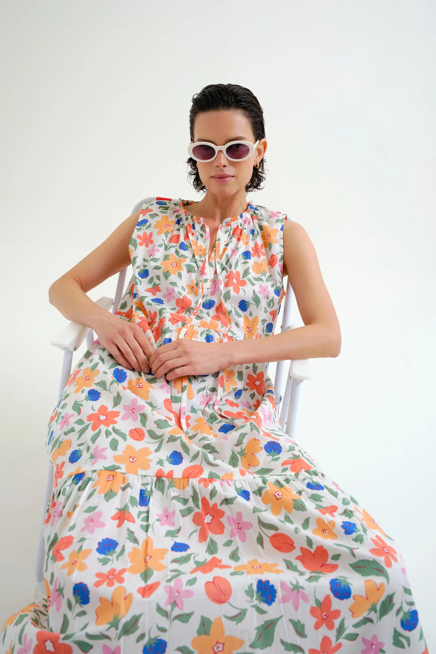 Lily Big print maxi beach dress