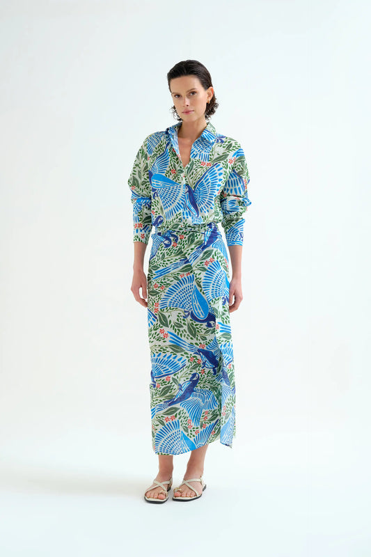 Pareo con estampado Parrot