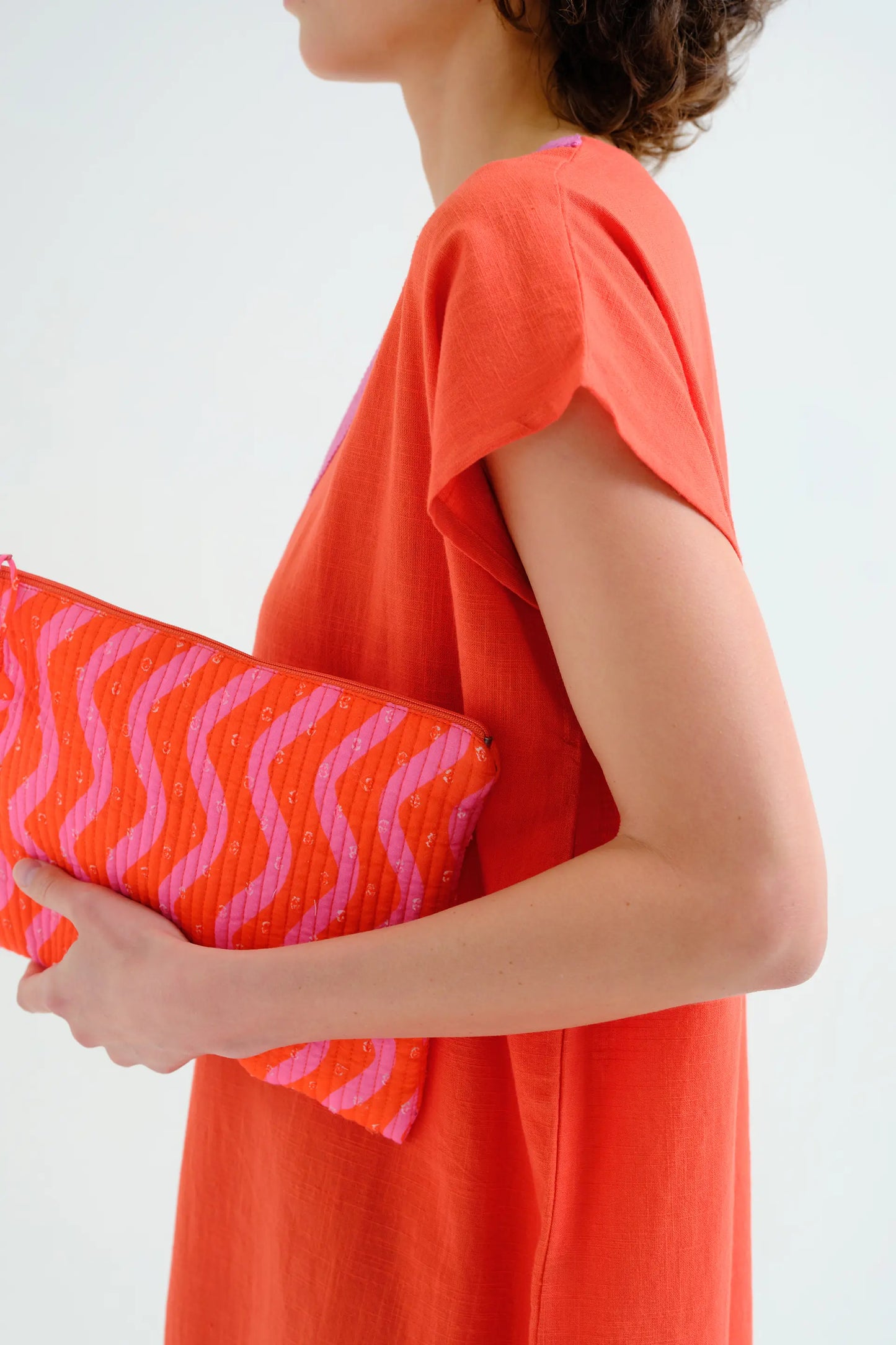 Borsa con stampa Wave Red &amp; Pink