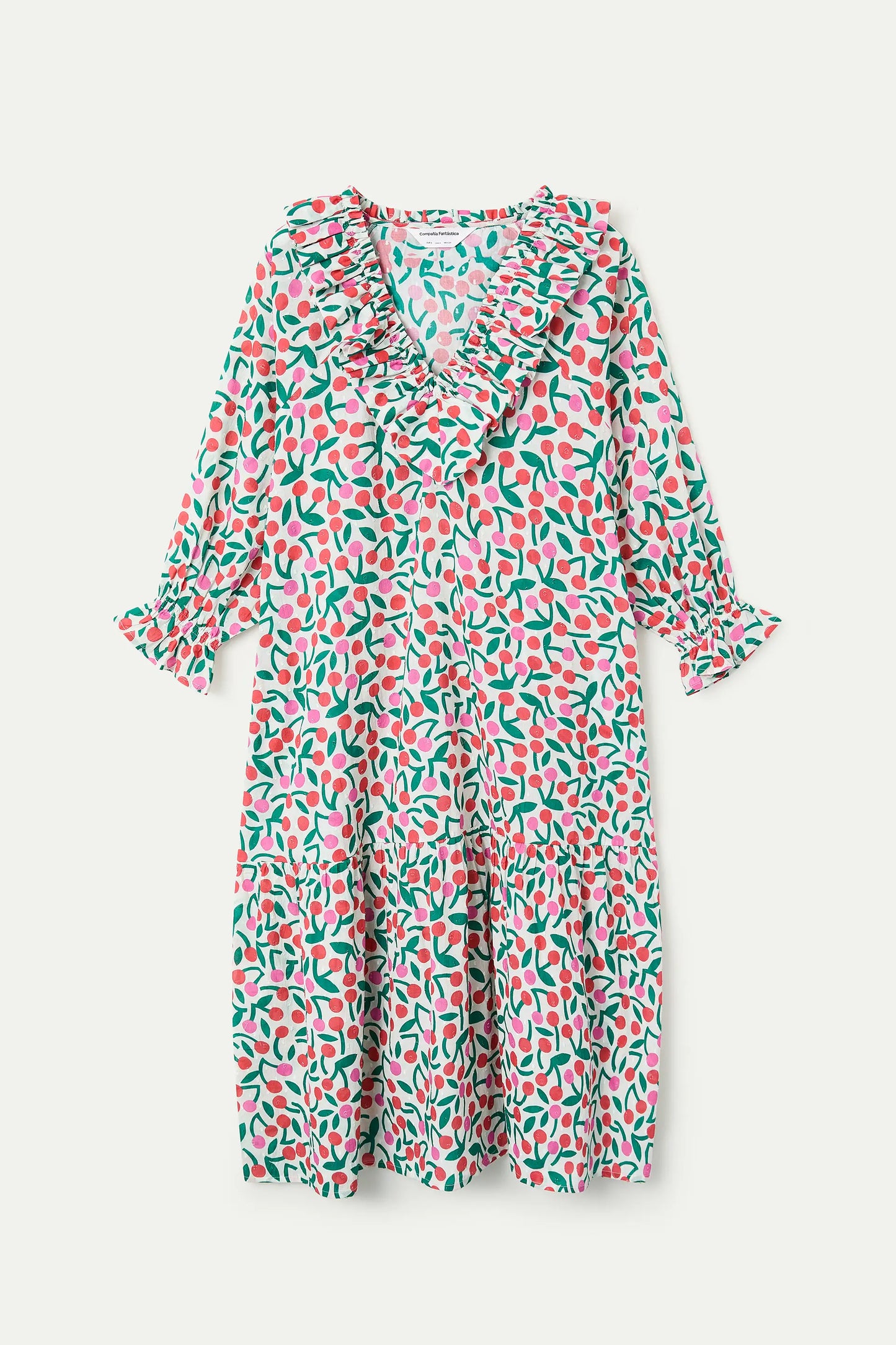 Vestido largo playero con estampado Guinda