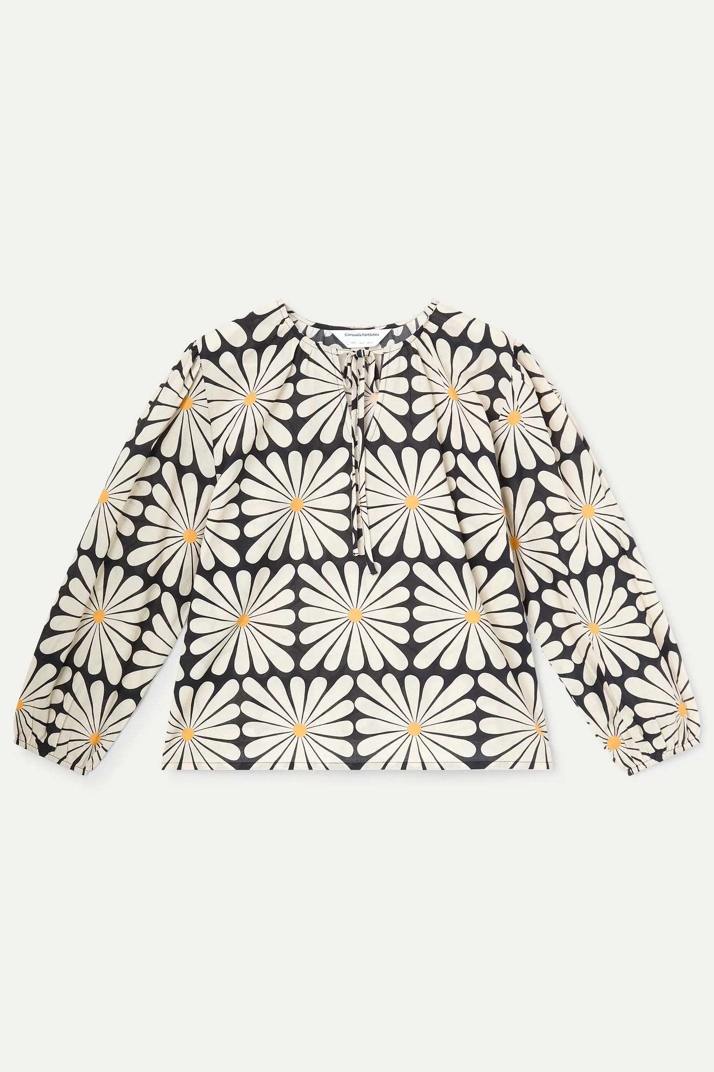 Top playero con estampado Olive Flower Black