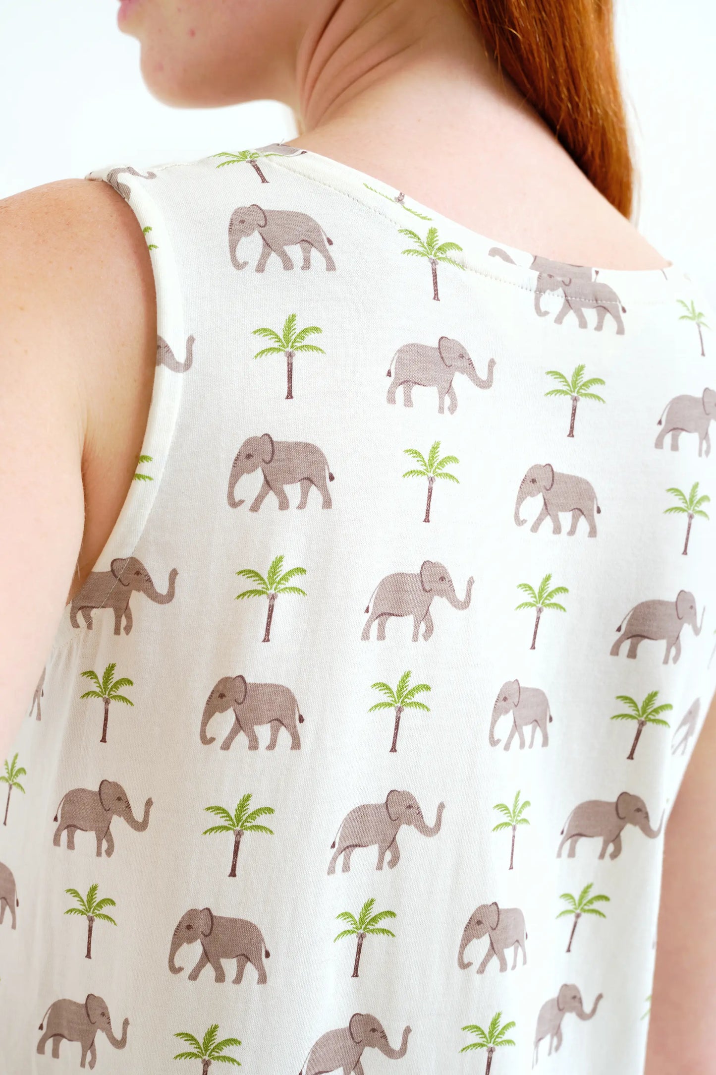 Vestido largo con estampado Elefante