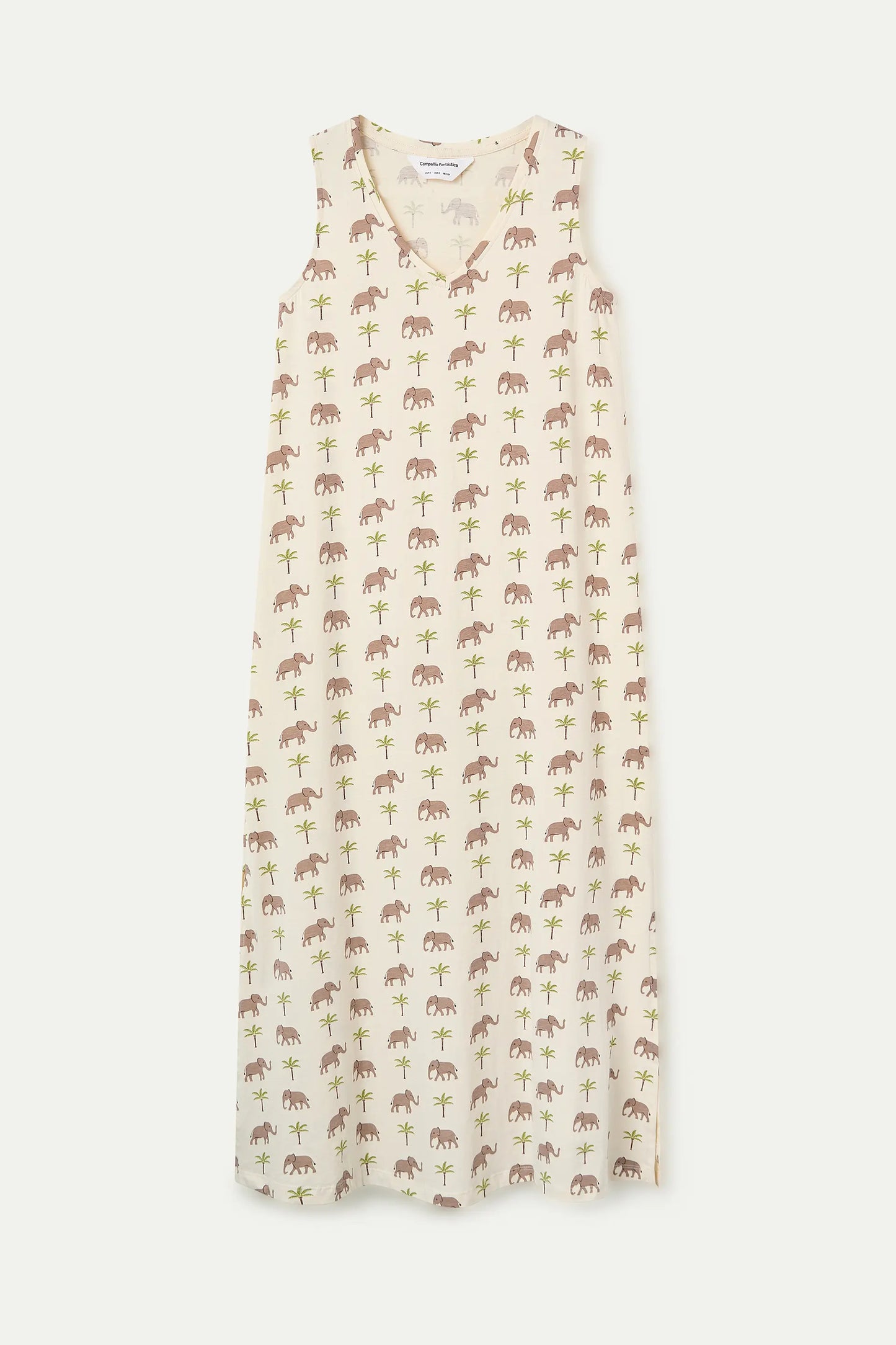 Vestido largo con estampado Elefante