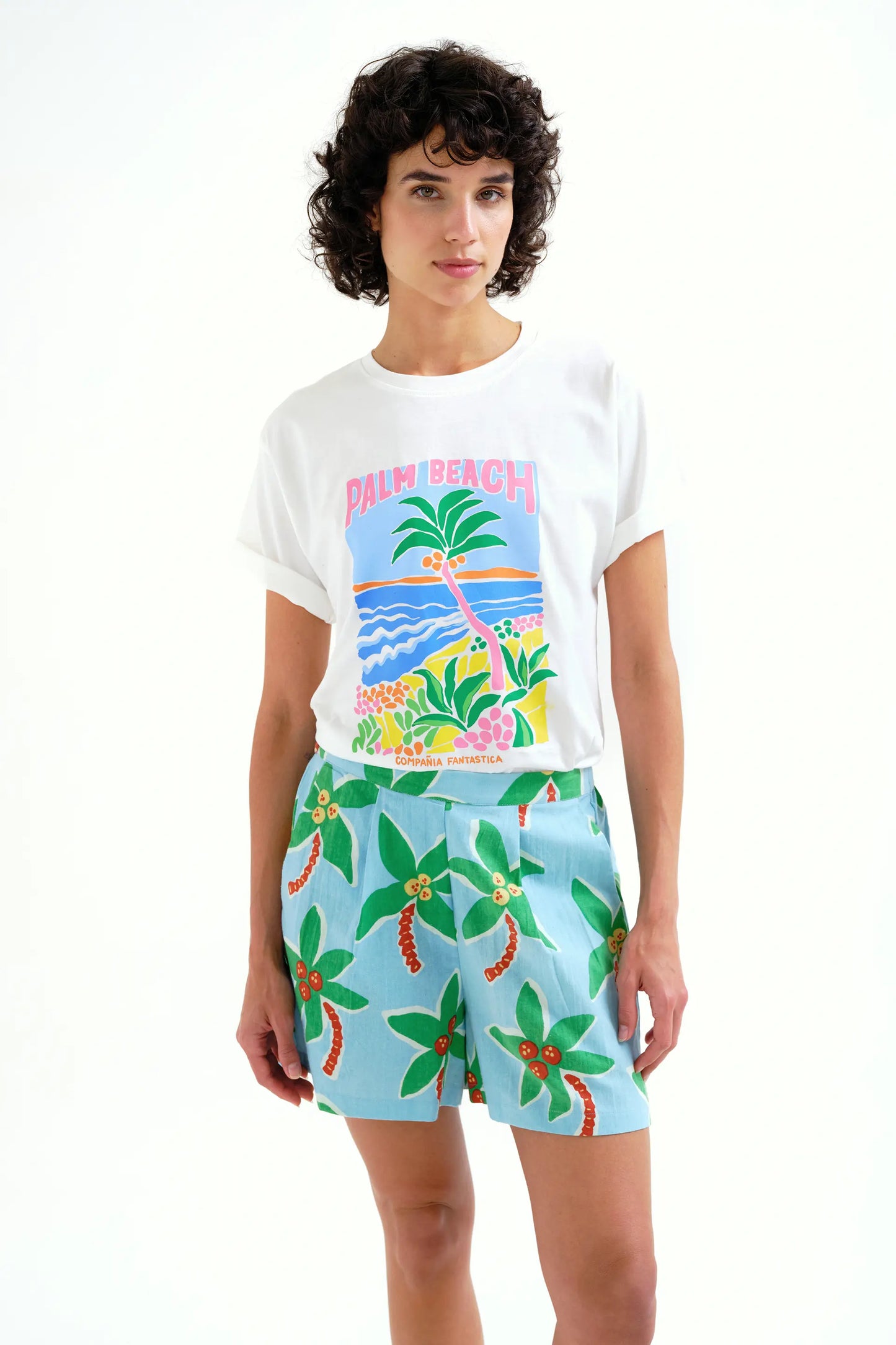 Maglietta con stampa Palm Beach