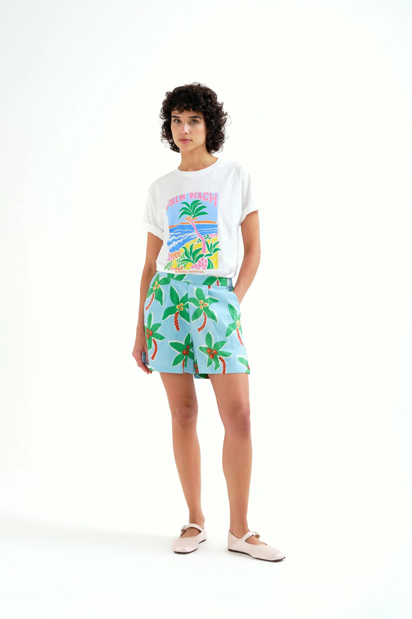 Maglietta con stampa Palm Beach