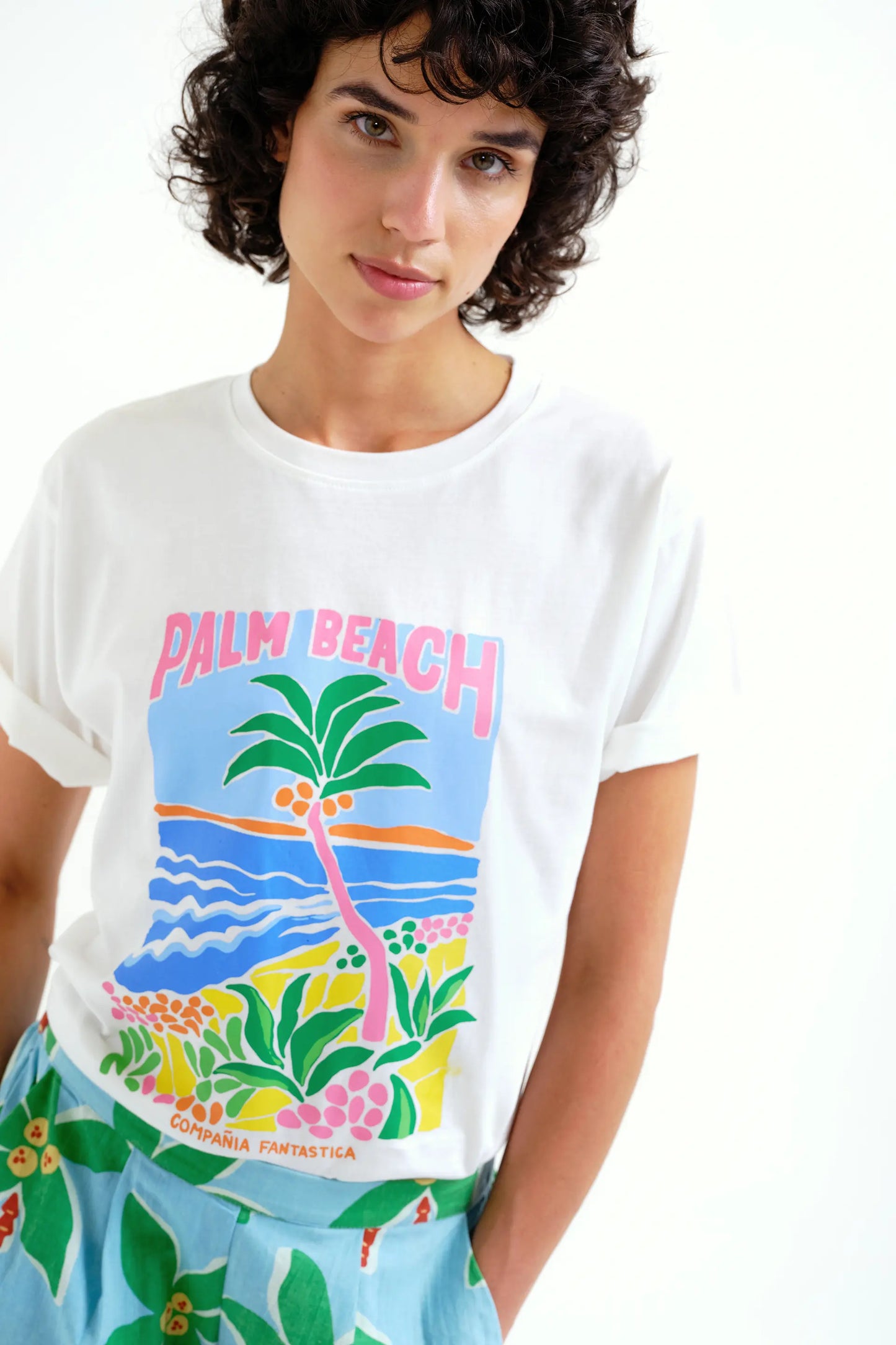 Maglietta con stampa Palm Beach