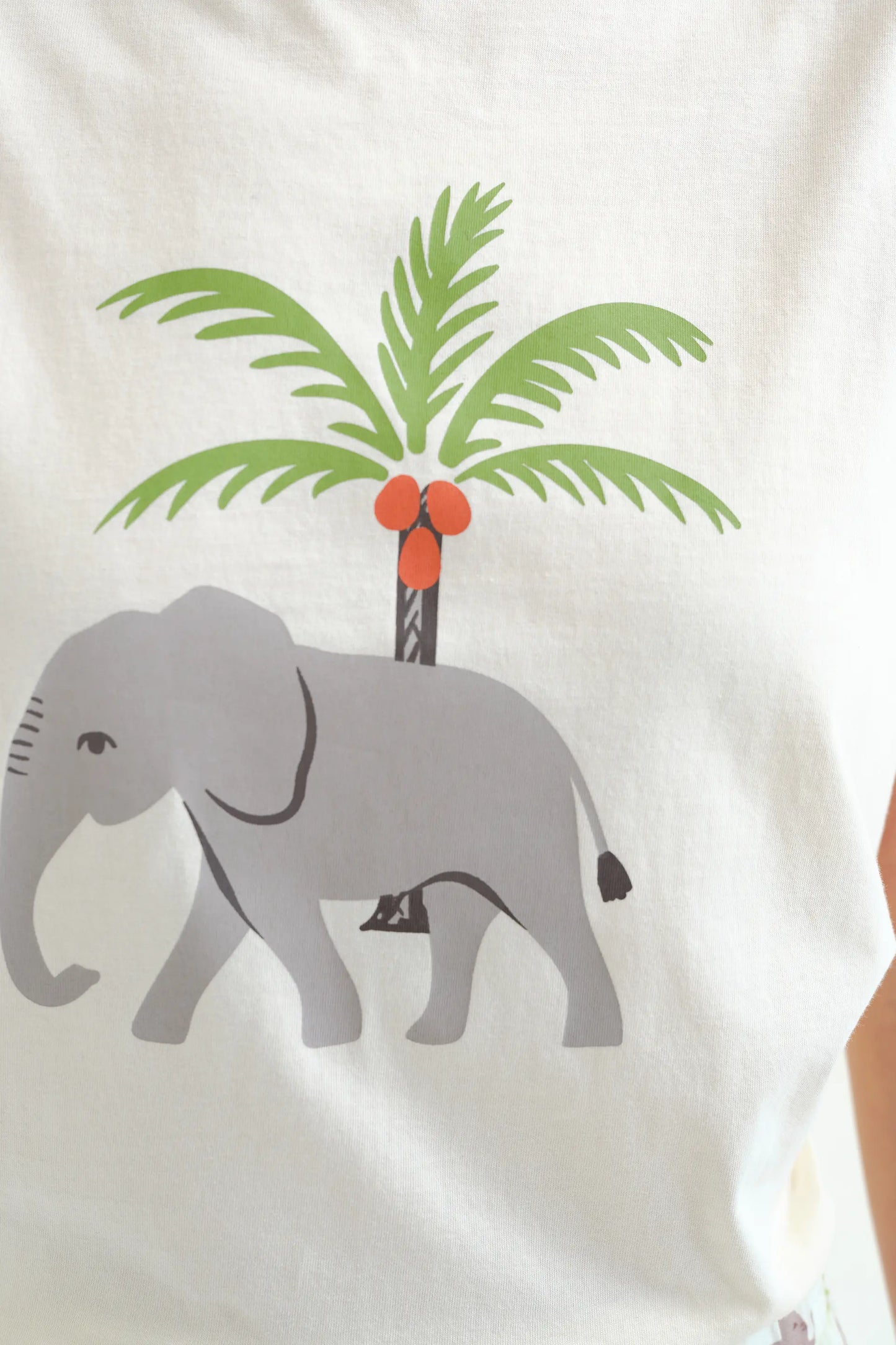 T-shirt with Elephant and Palm Tree print