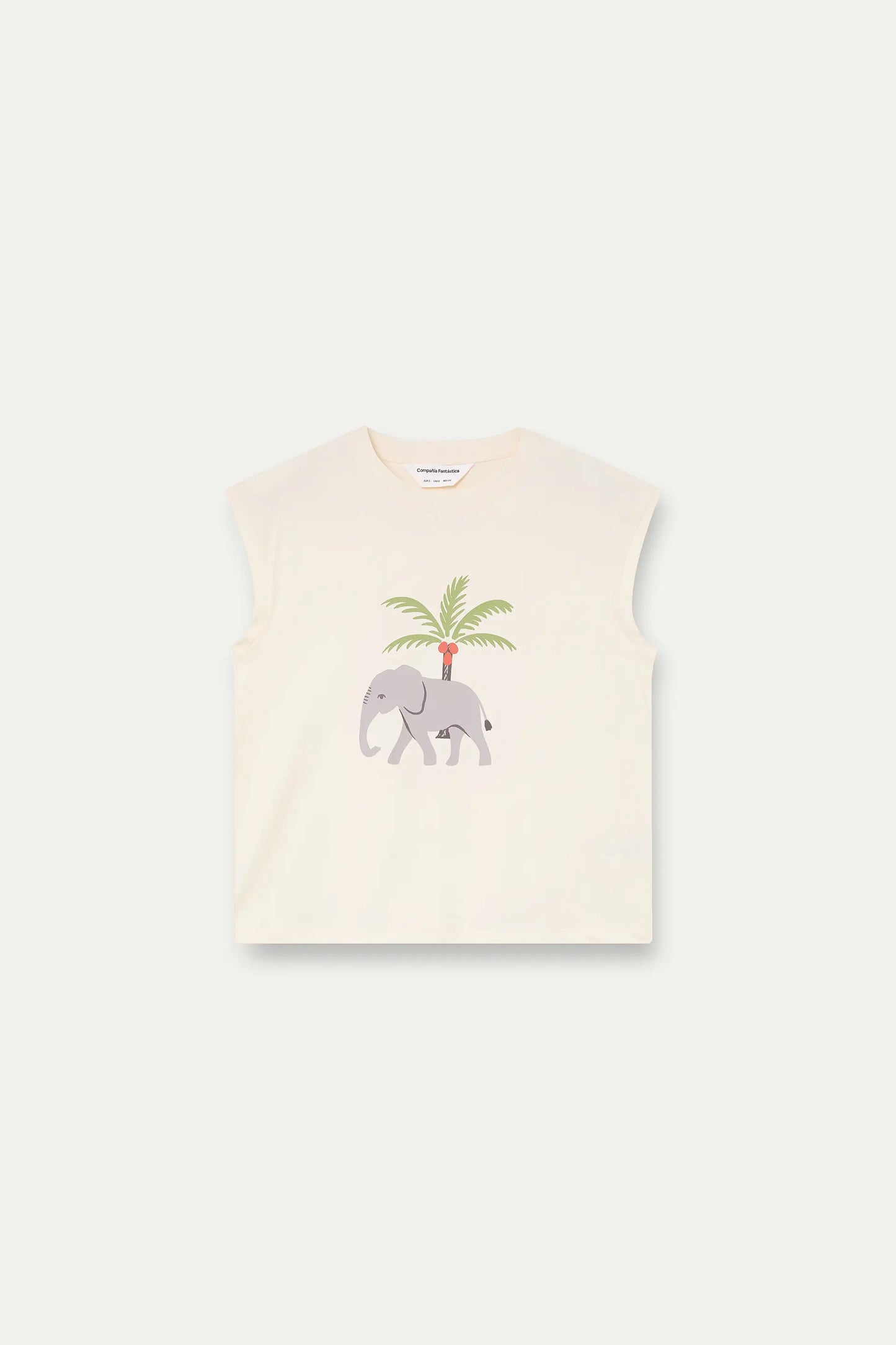 T-shirt with Elephant and Palm Tree print