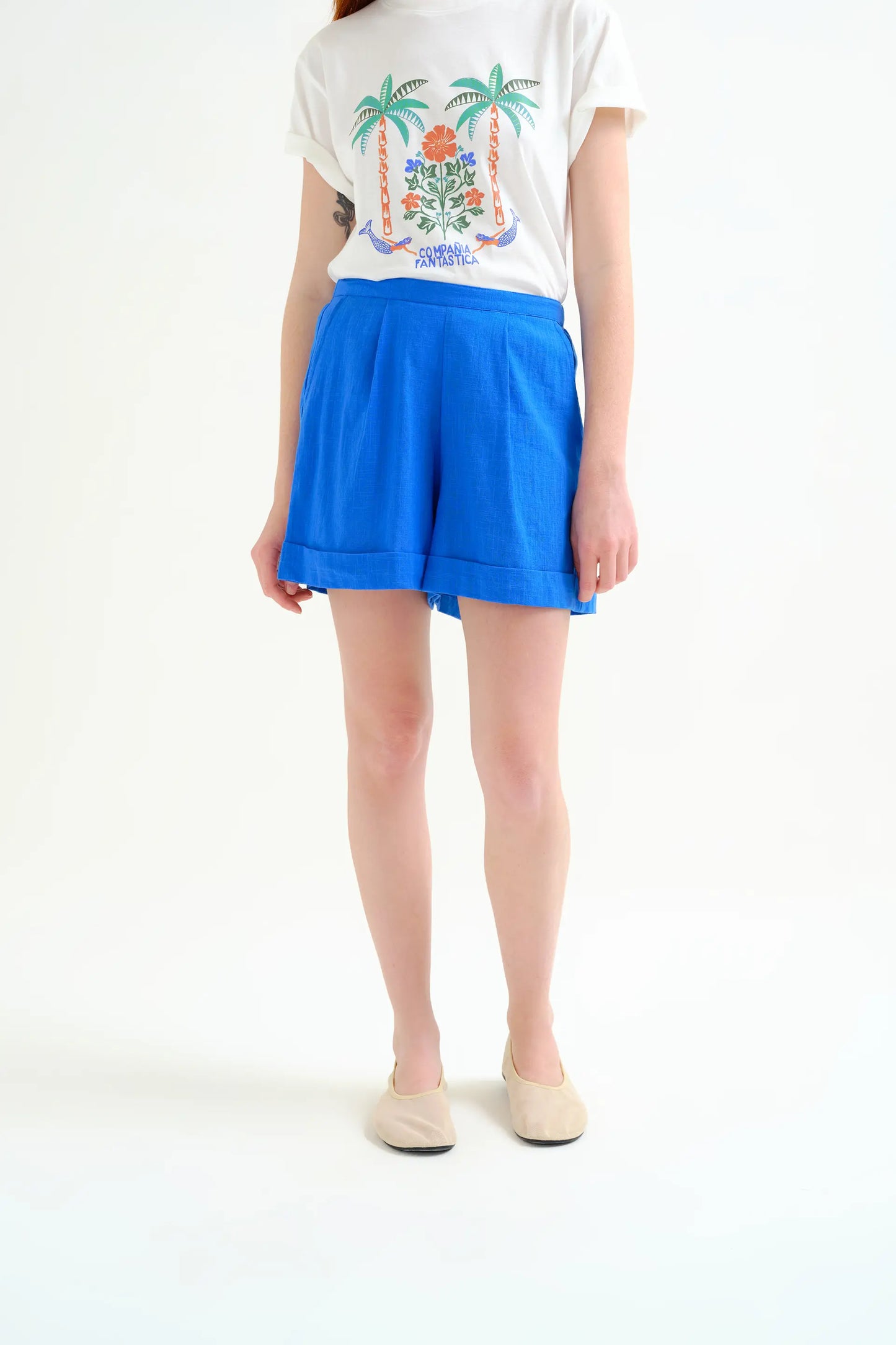 Navy blue 100% cotton shorts