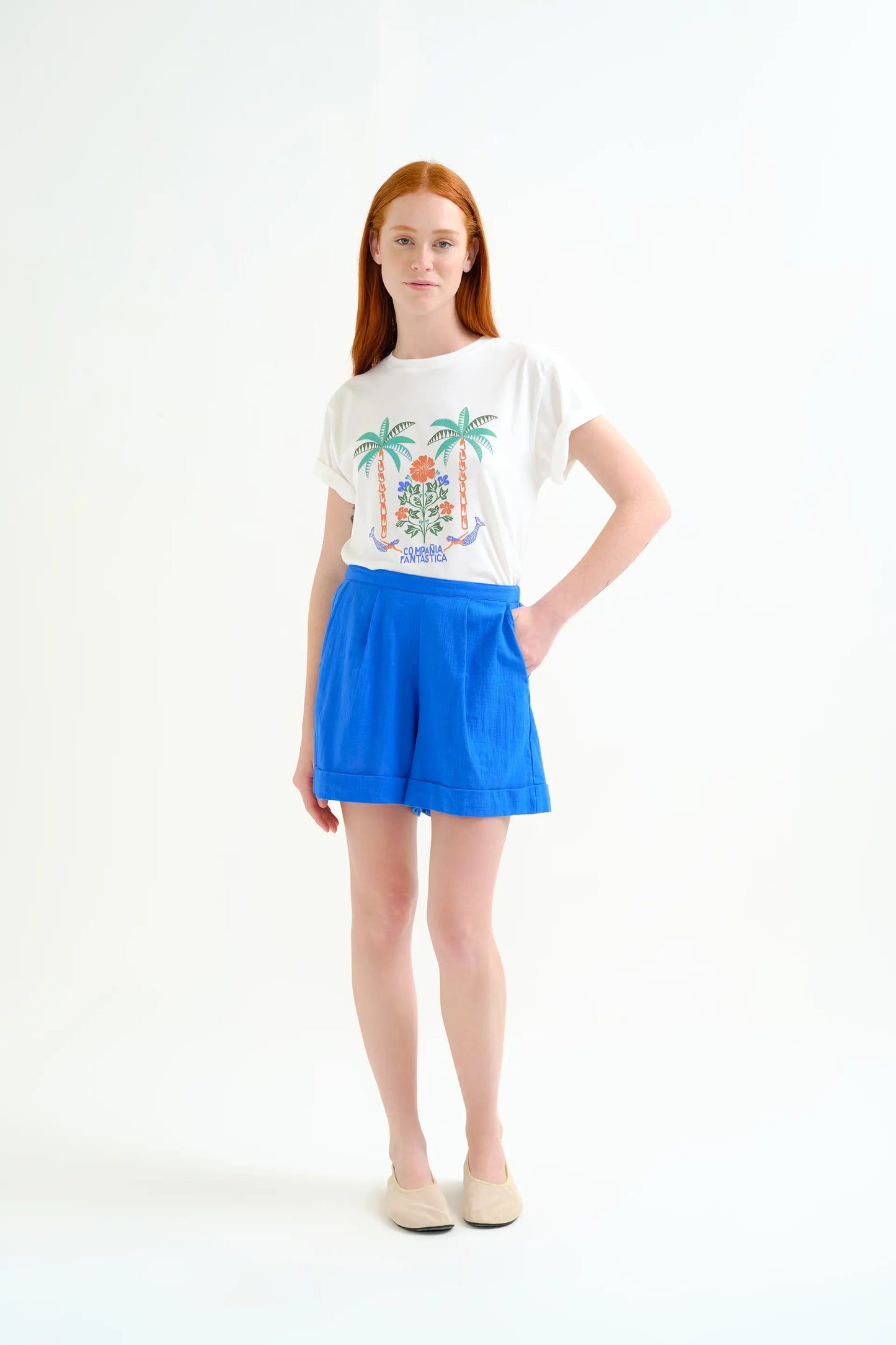 Navy blue 100% cotton shorts
