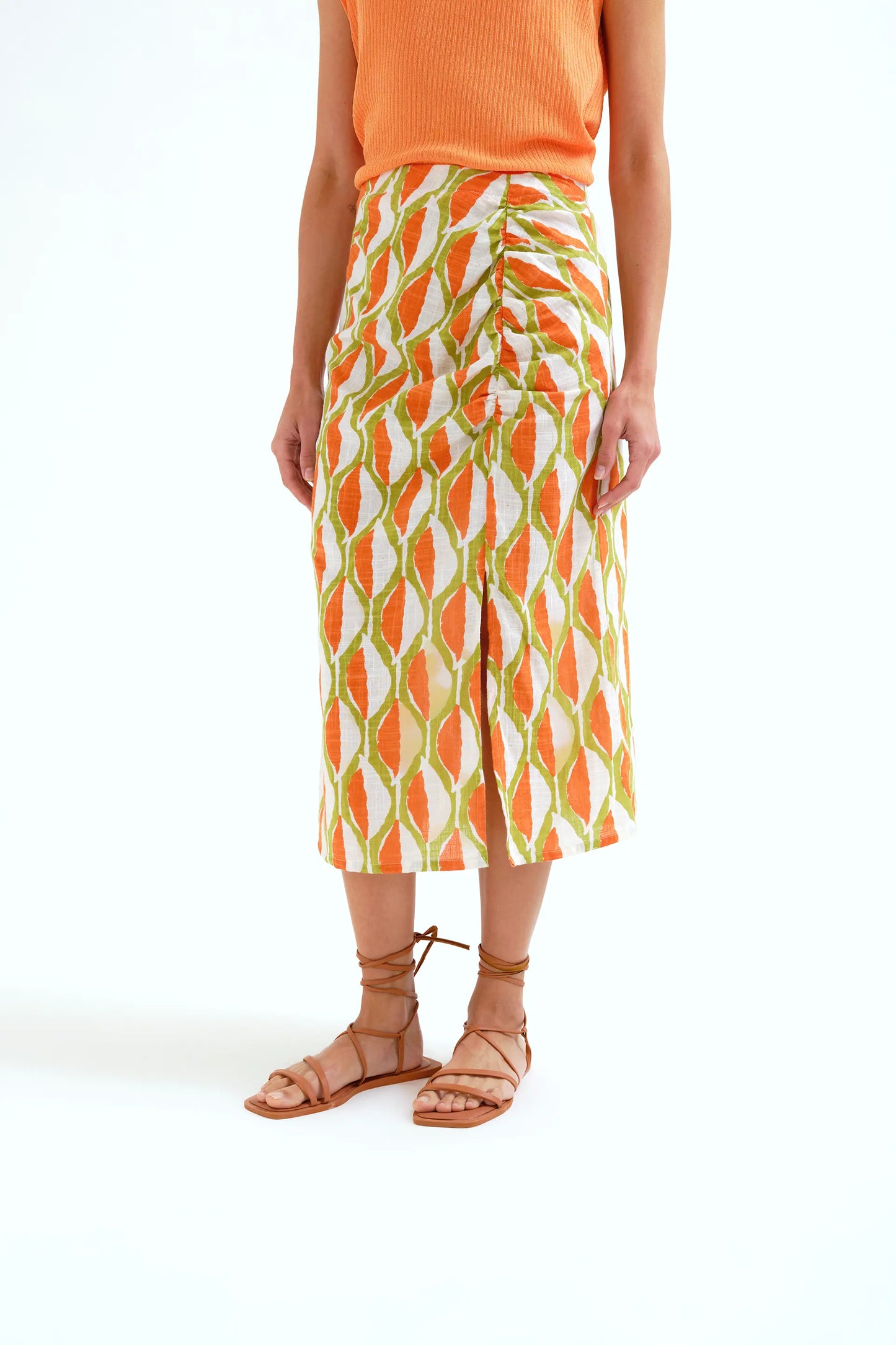Falda midi con estampado Aloe