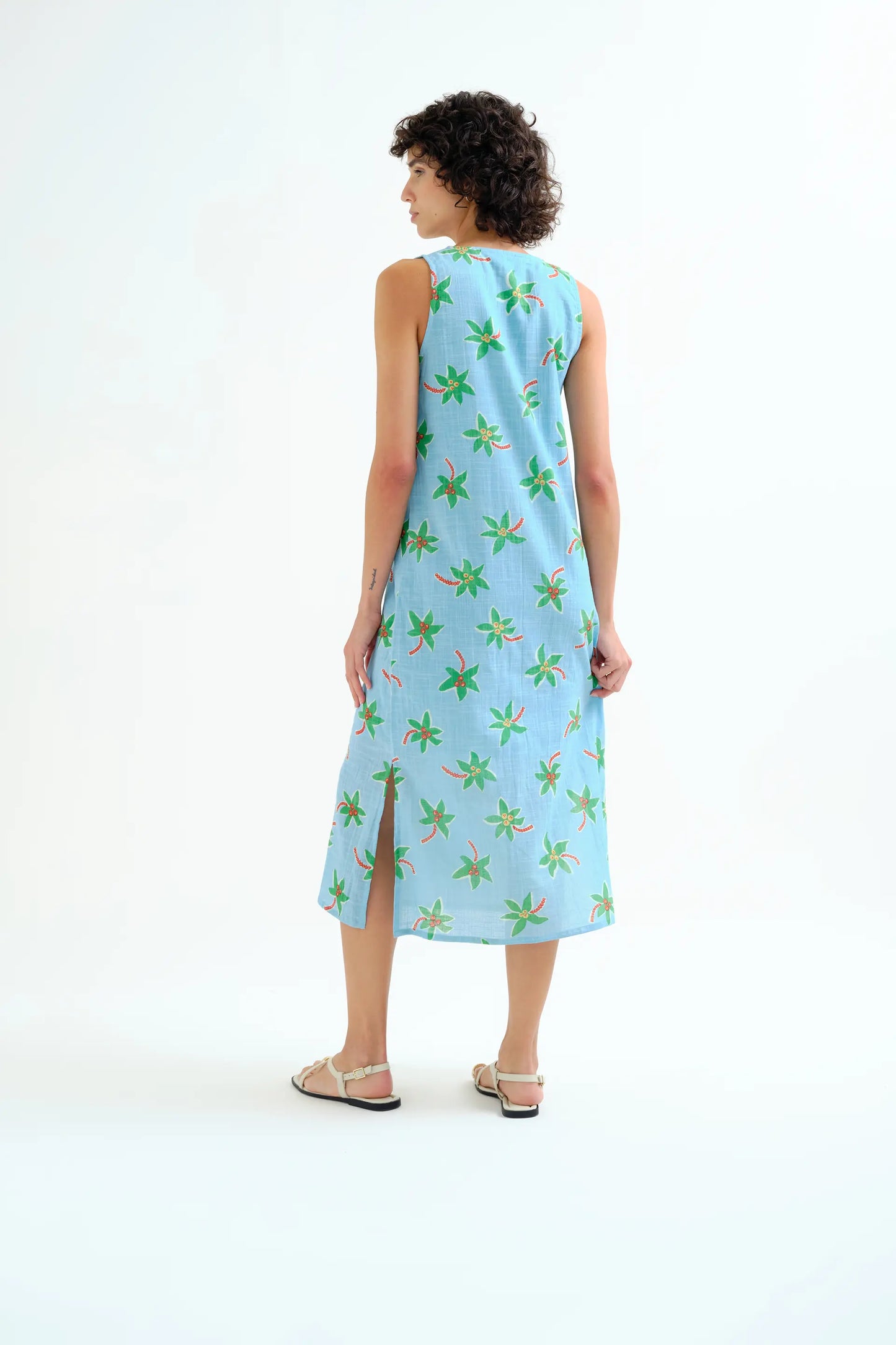 Abito midi con stampa cocco piccolo