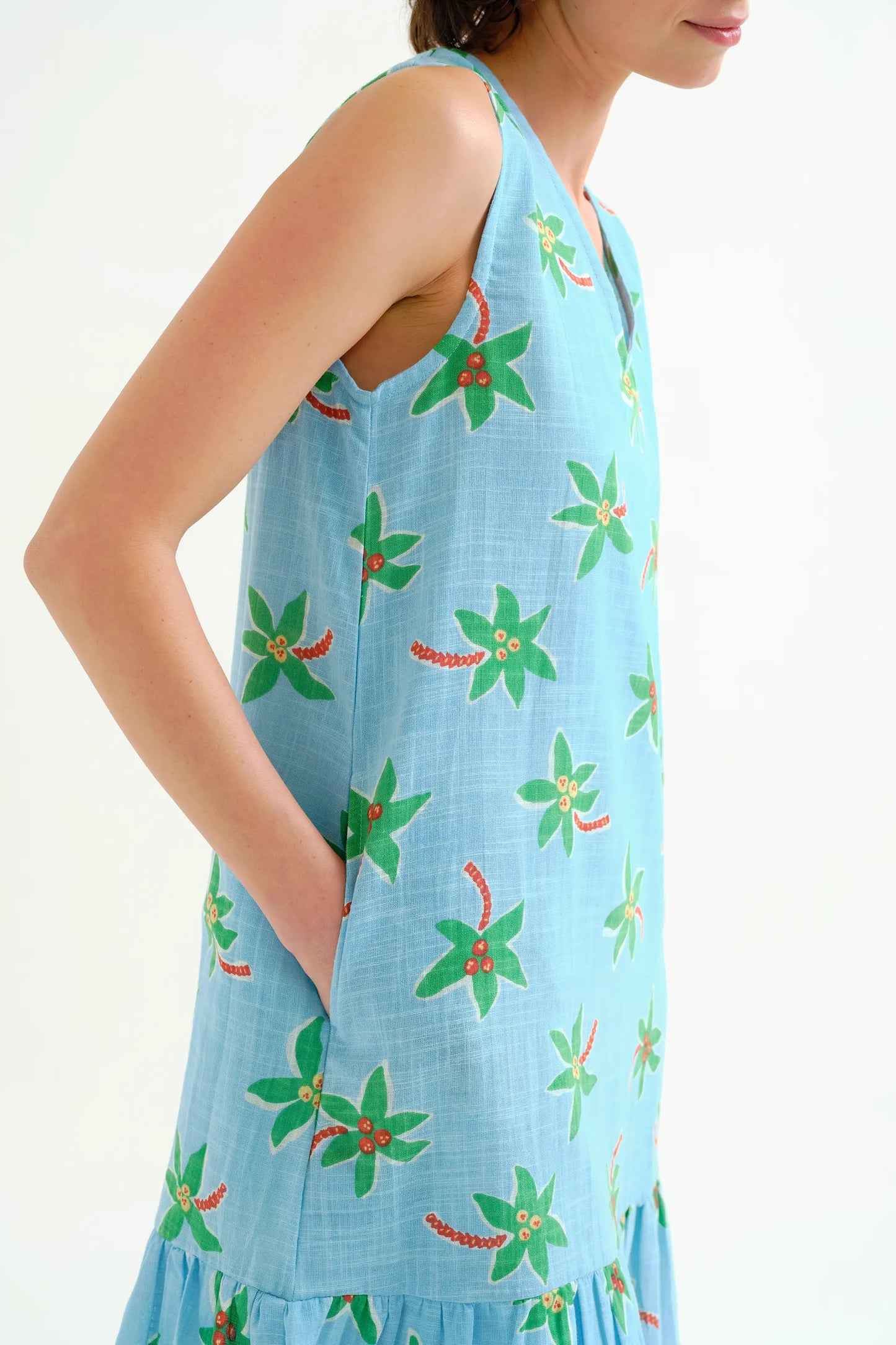 Vestido corto con estampado Cocotero Small