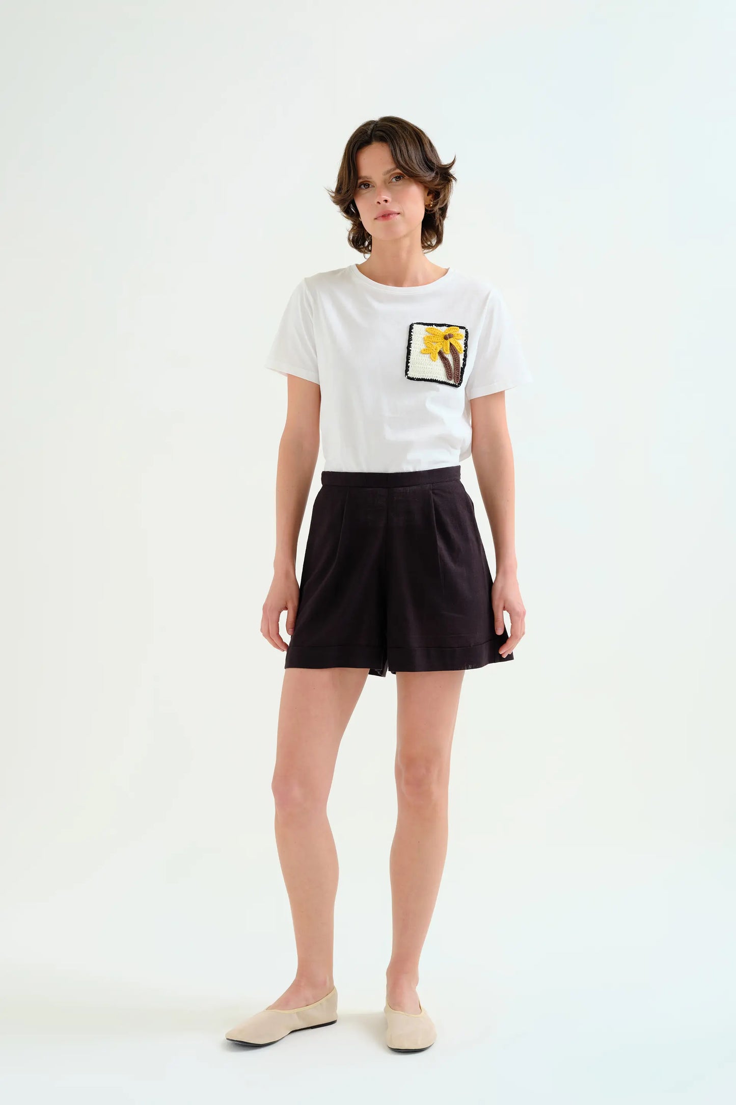 pantaloncini neri 100% cotone