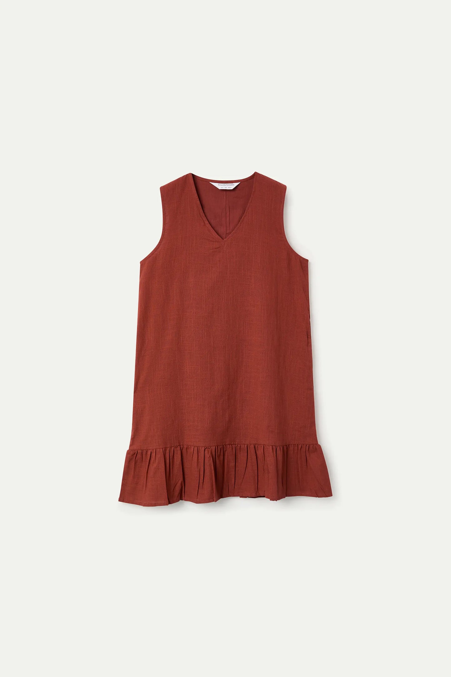 Vestido corto 100% algodón marrón