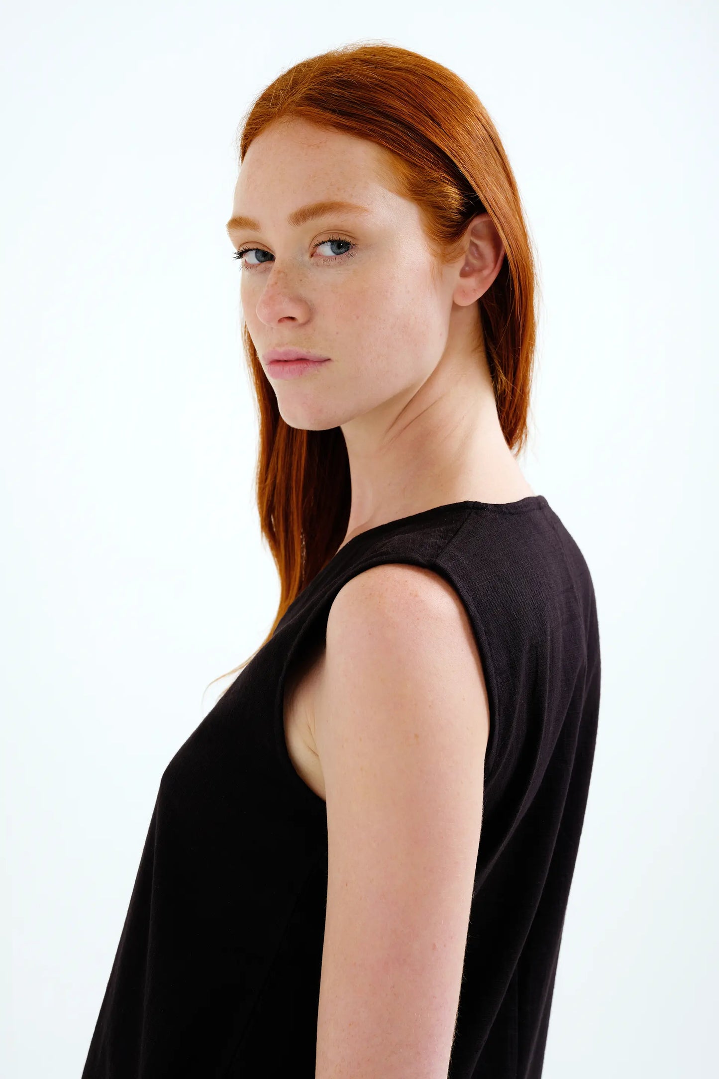 Short dress, 100% cotton, black