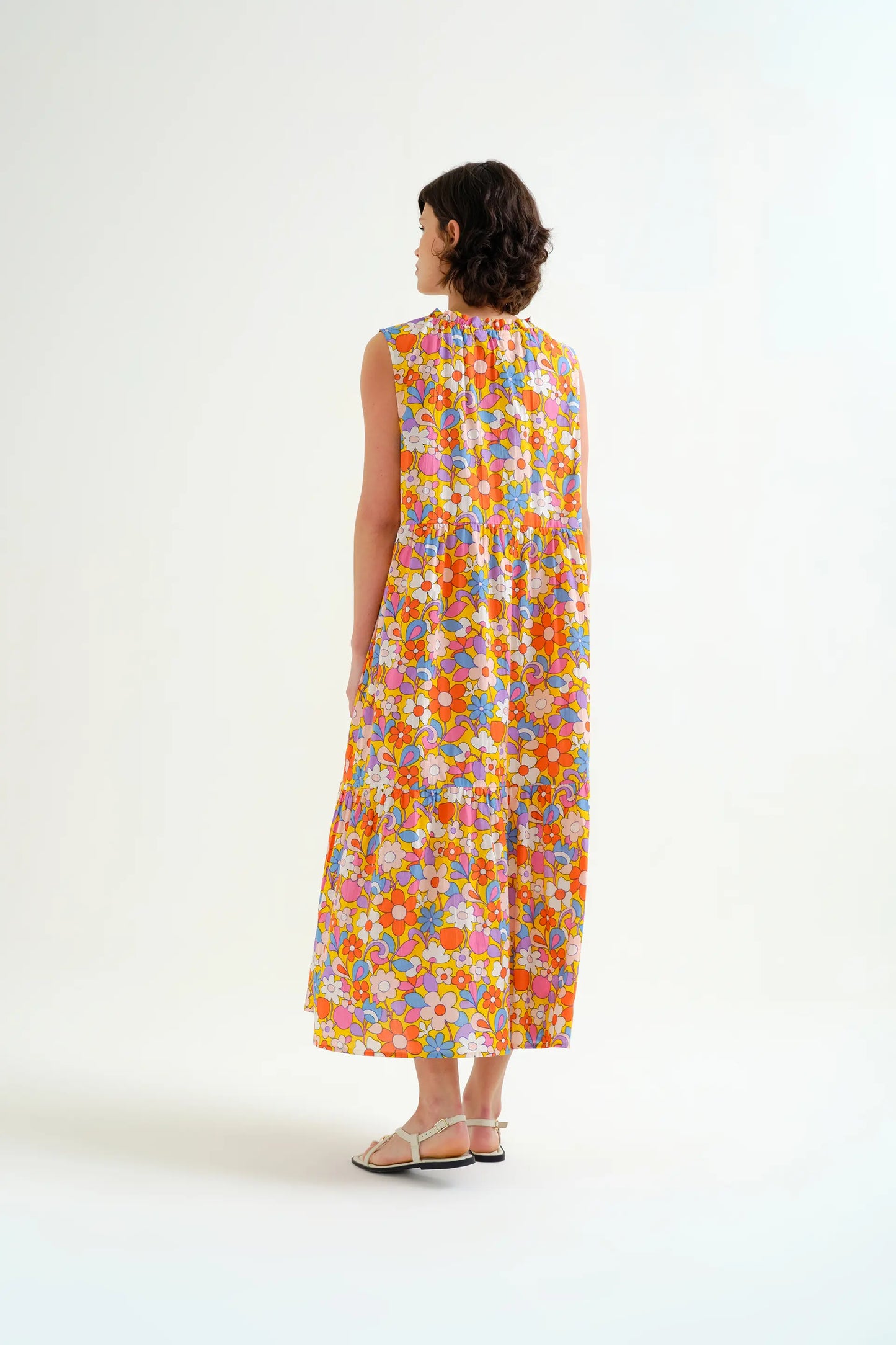 Abito lungo da spiaggia con stampa Bloom