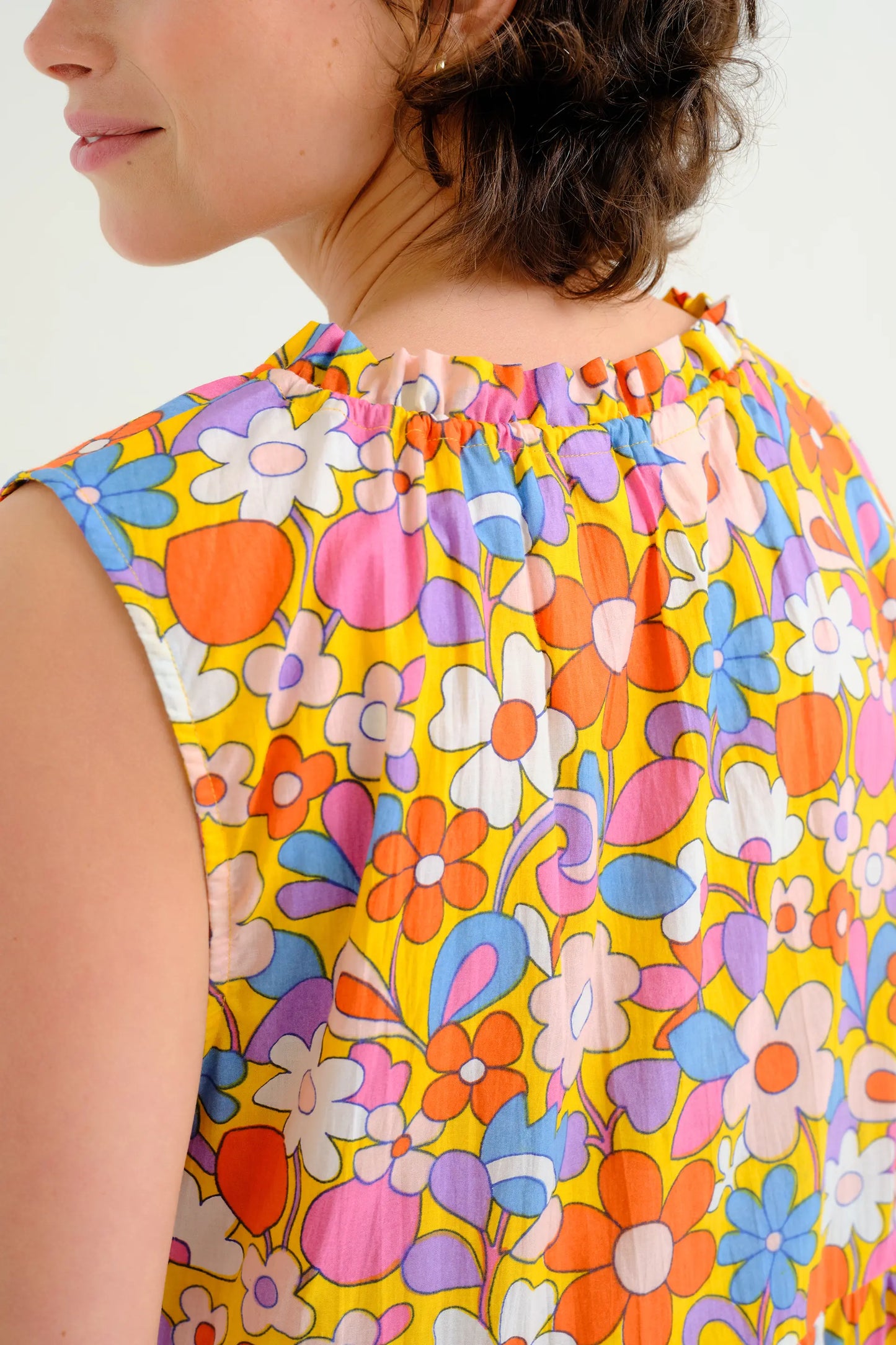 Abito lungo da spiaggia con stampa Bloom