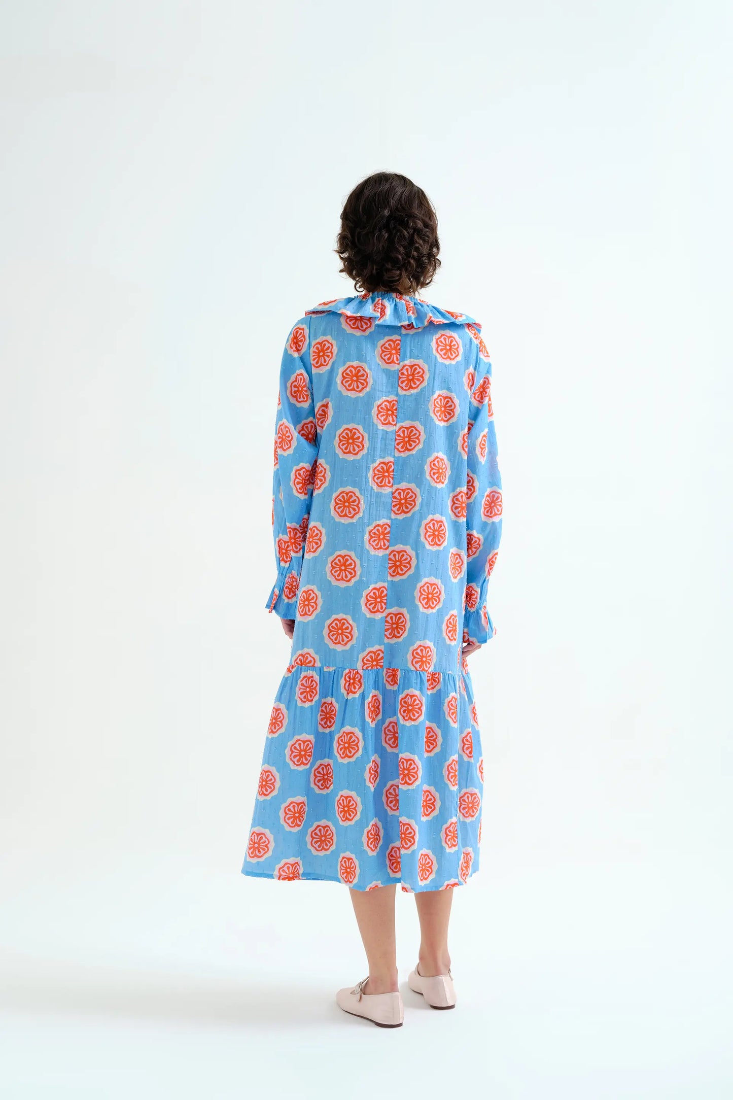 Vestido largo playero con estampado Red bloom flowers