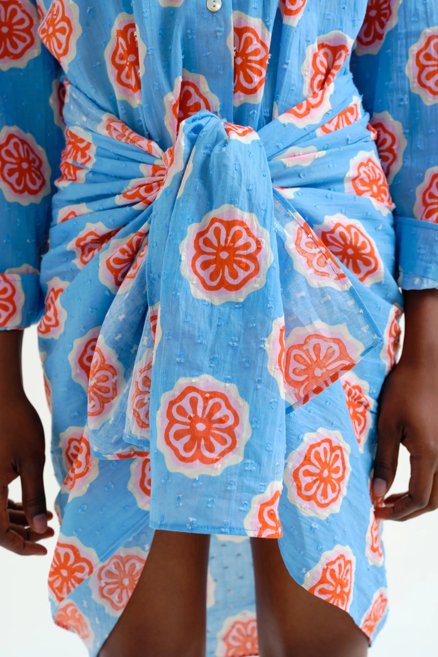 Sarong with Red bloom flowers print