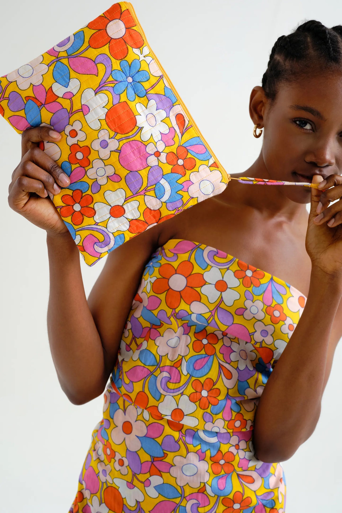 Borsa con stampa Bloom