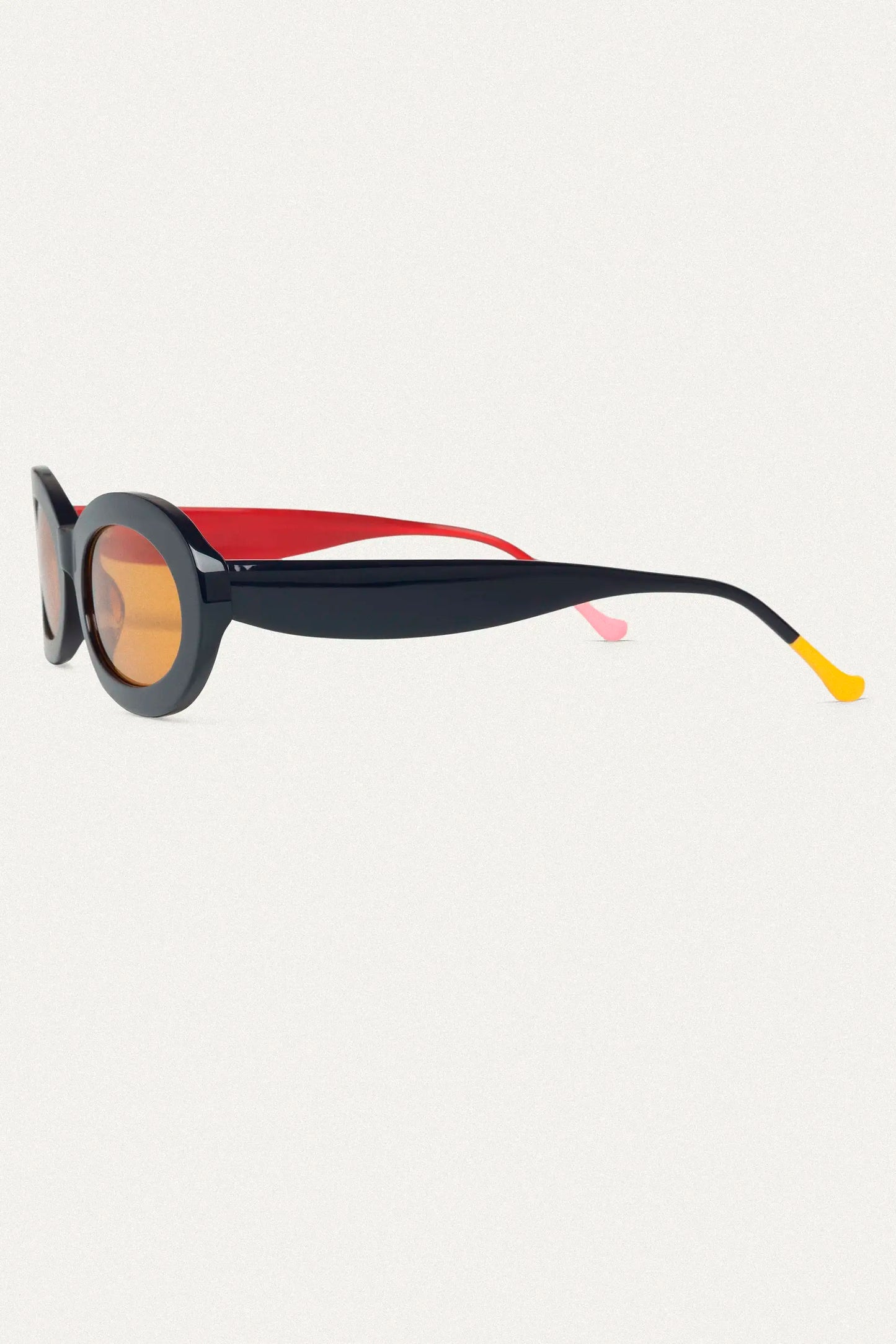 Gafas azul marino con punta patillas multicolor rosa y amarillo
