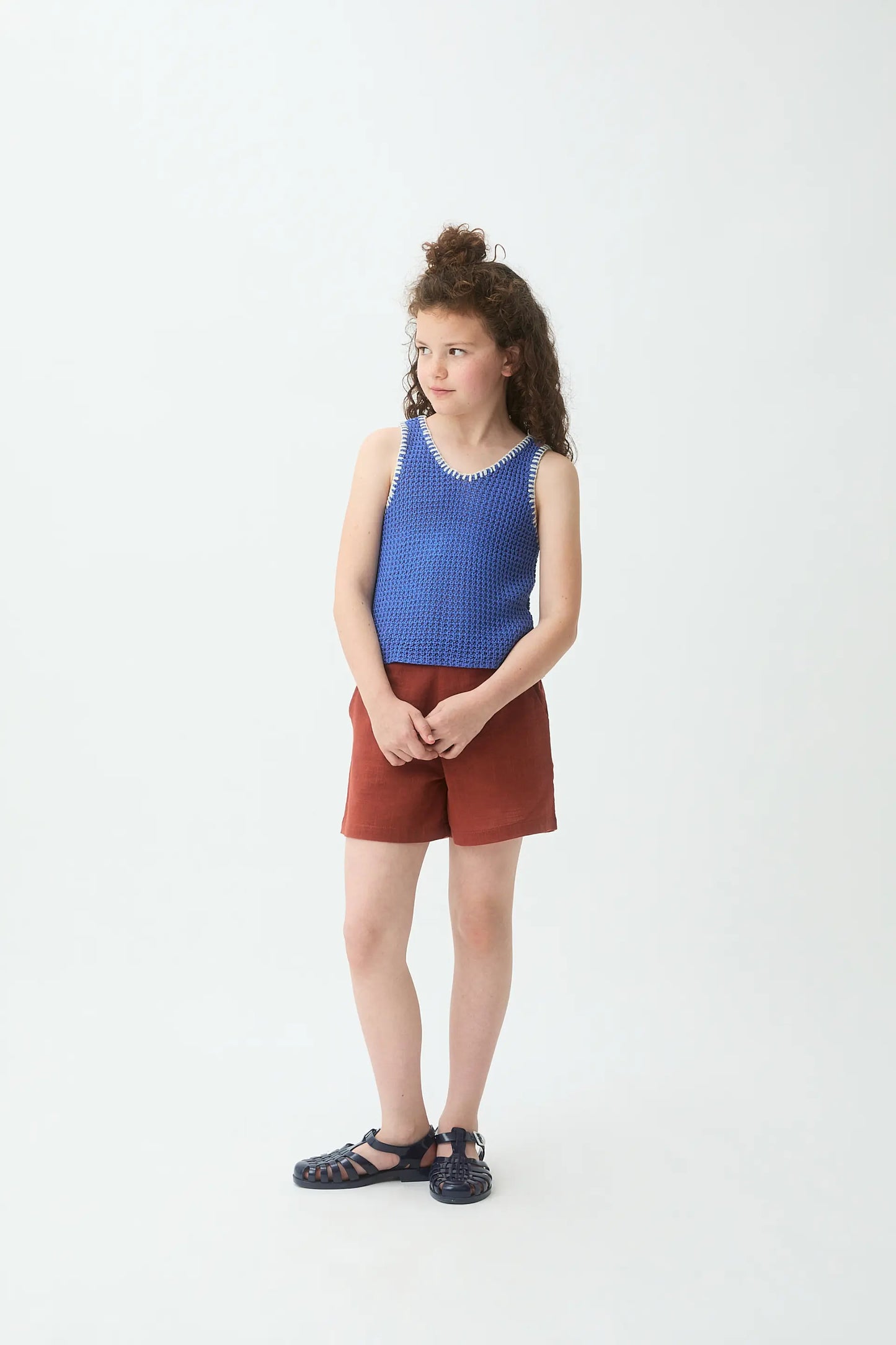 blue knit top for girls