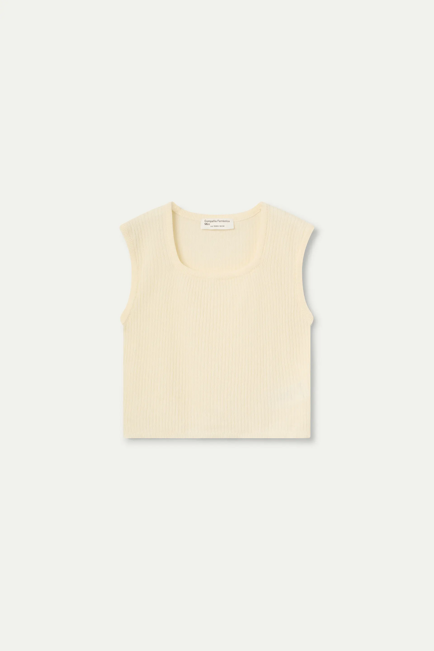 top in maglia a maniche corte bianco sporco per ragazze