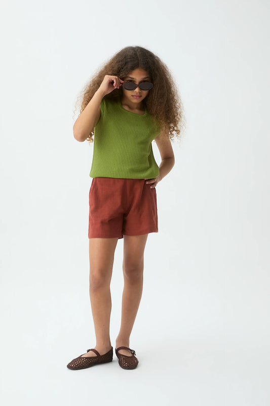 Top punto verde manga corta de niña