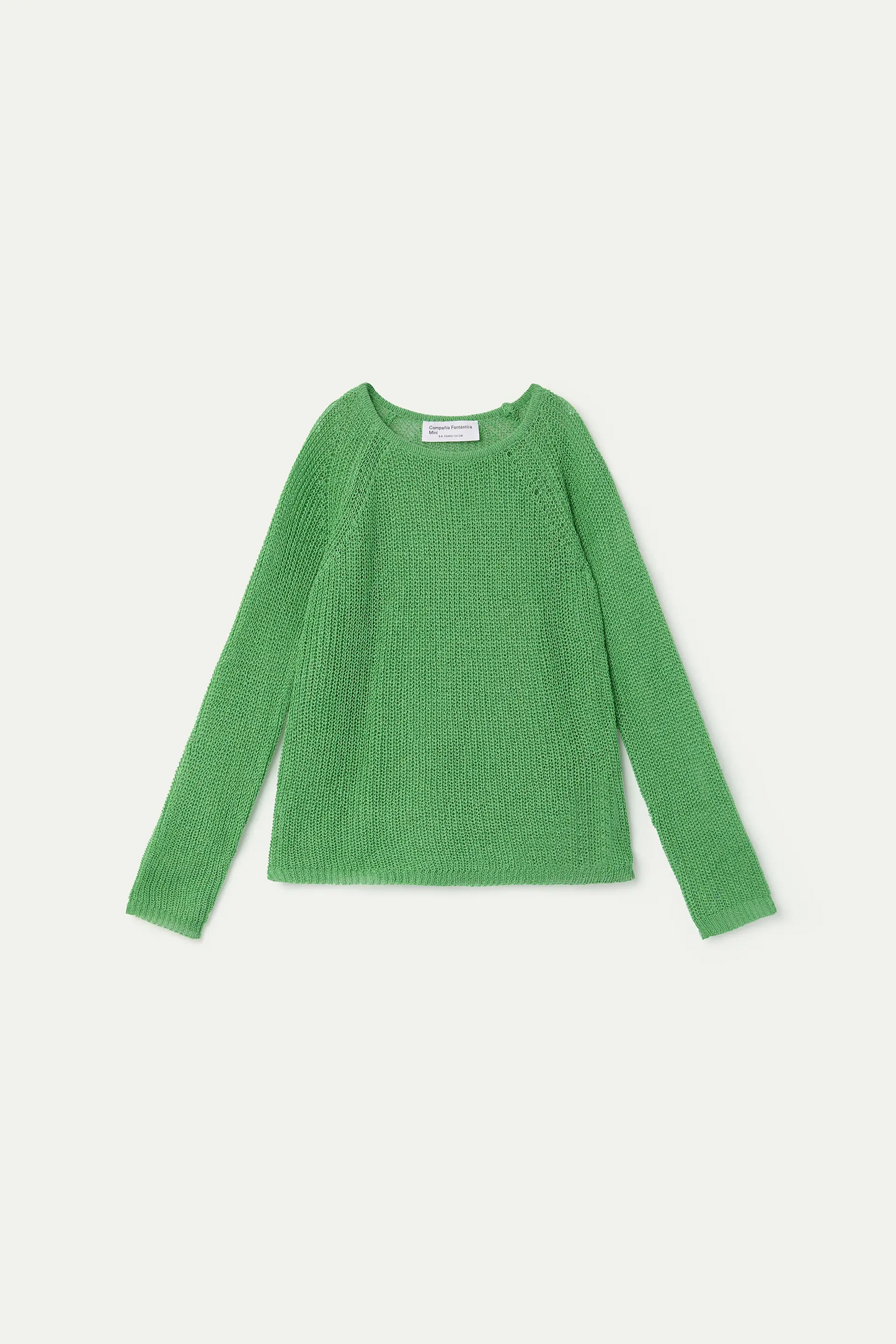 Girl's long-sleeved green knit sweater