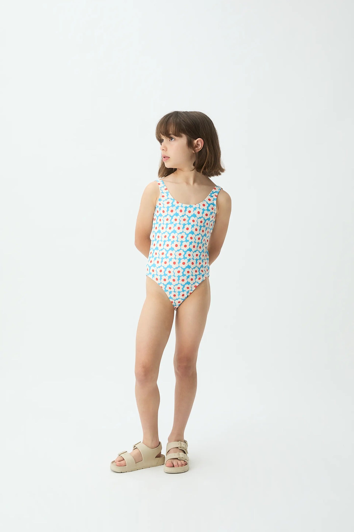 Girls' swimsuit with popcorn print