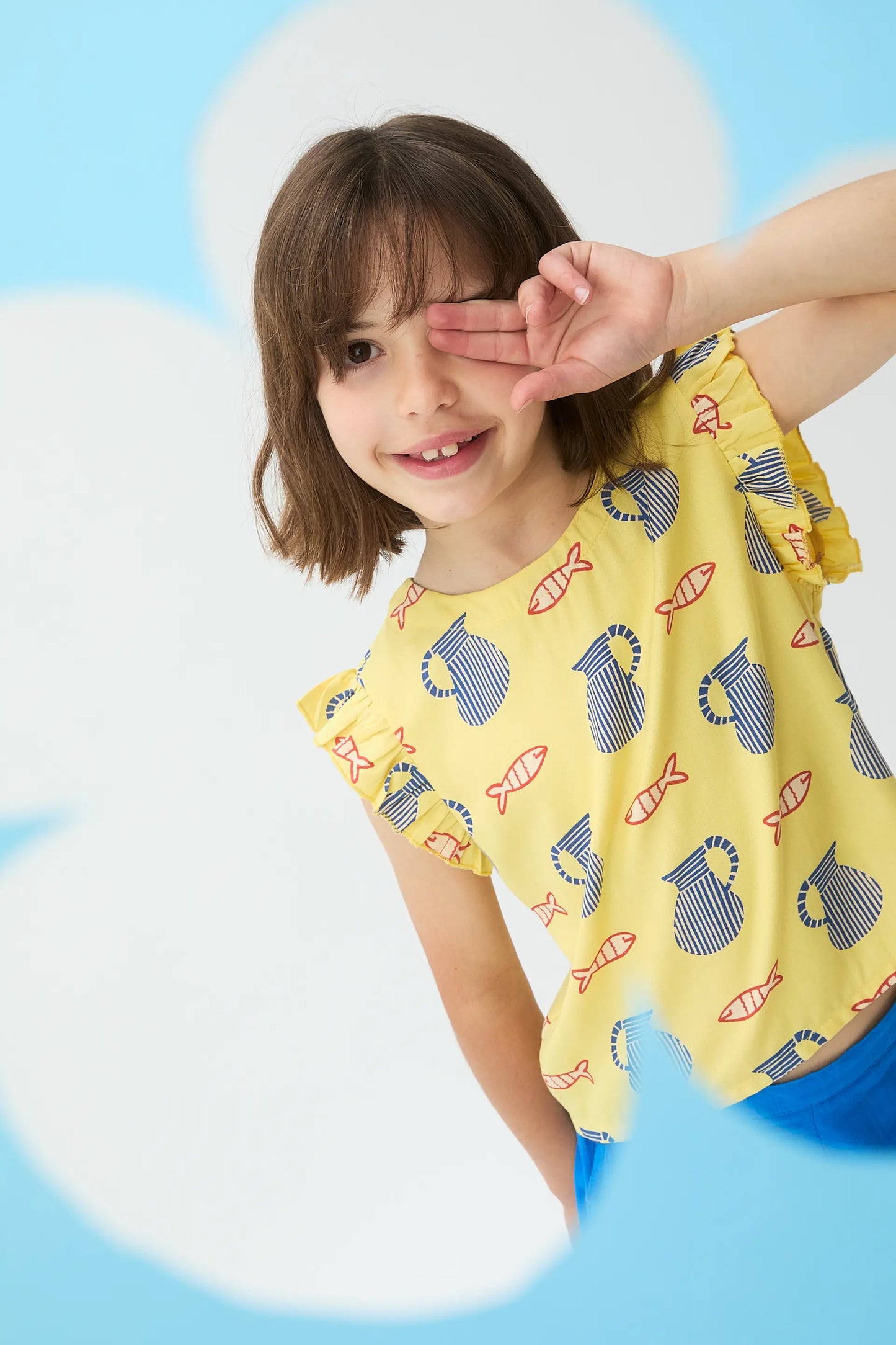 Top da bambina con stampa Brava