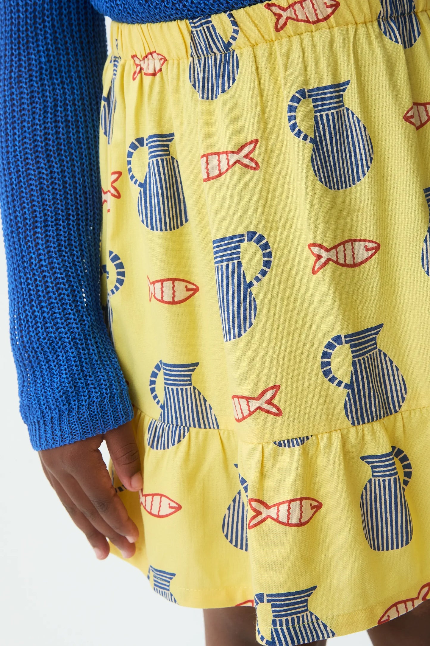 Falda corta de niña con estampado Brava