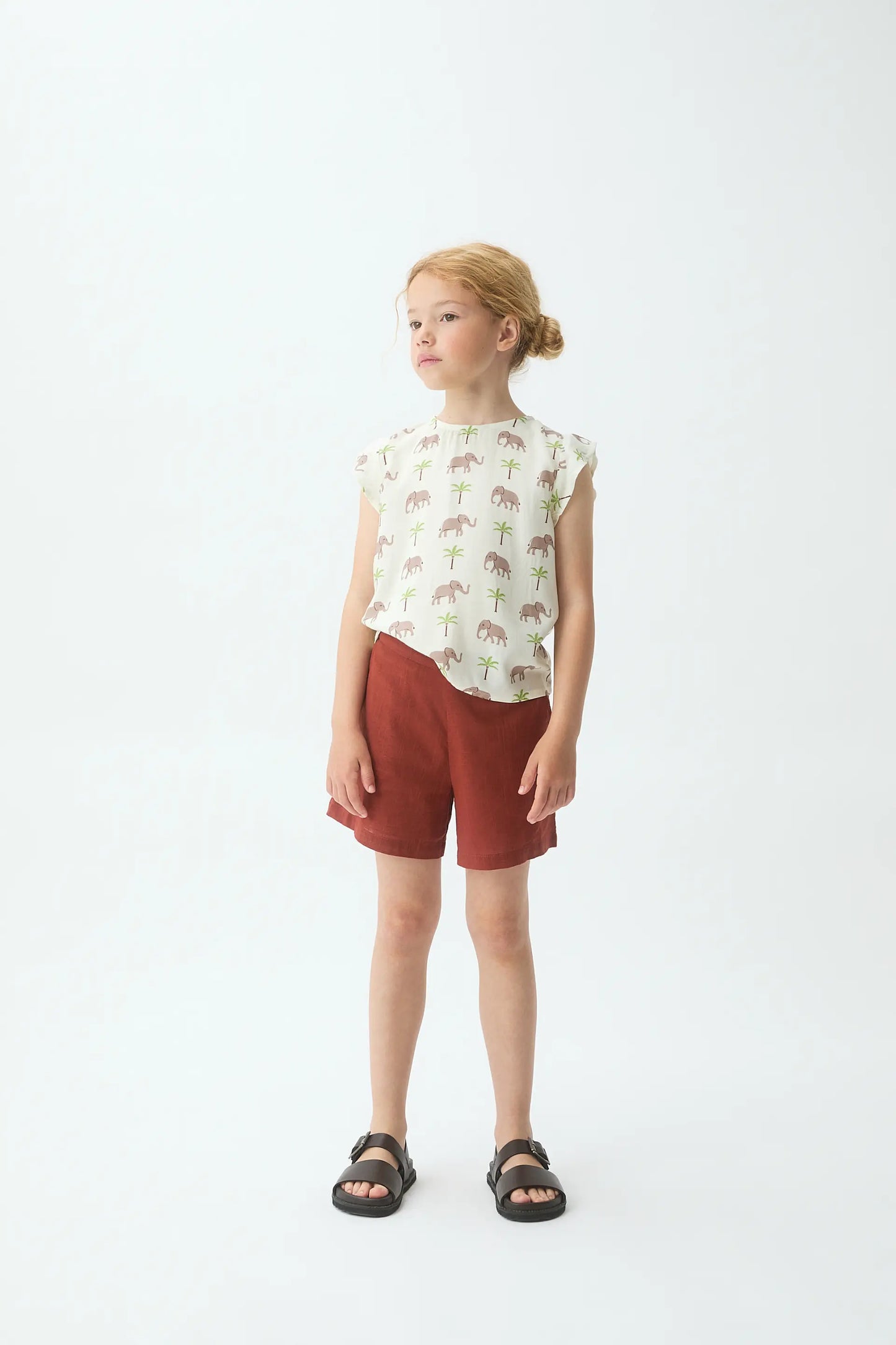 Top da bambina con stampa elefante