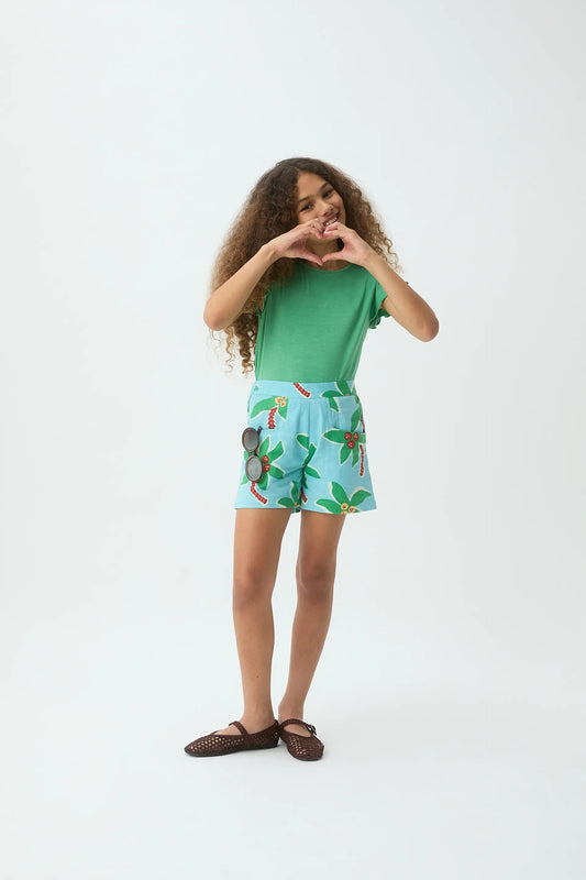 Camiseta de niña manga corta verde