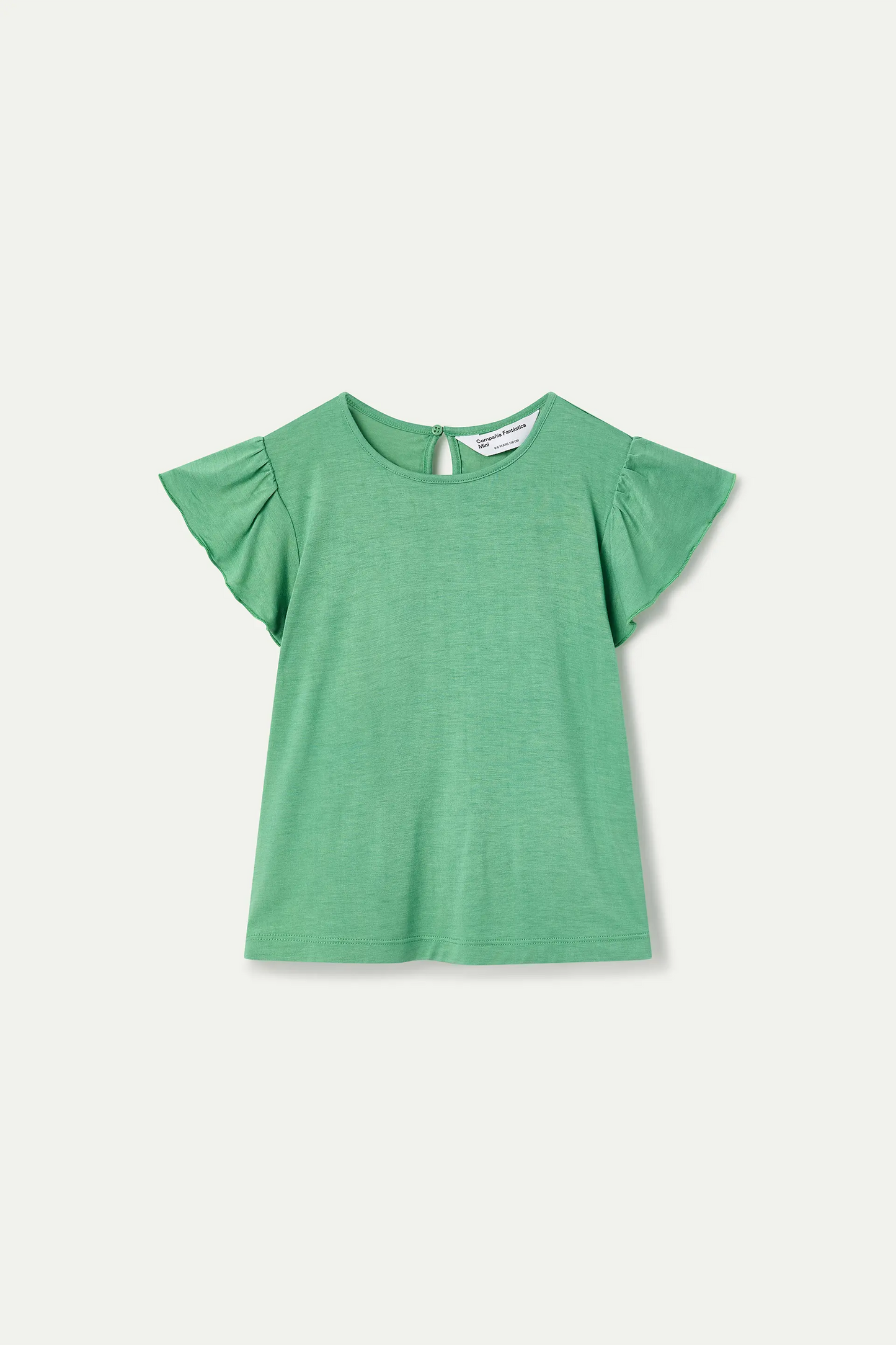 Green short-sleeved t-shirt for girls