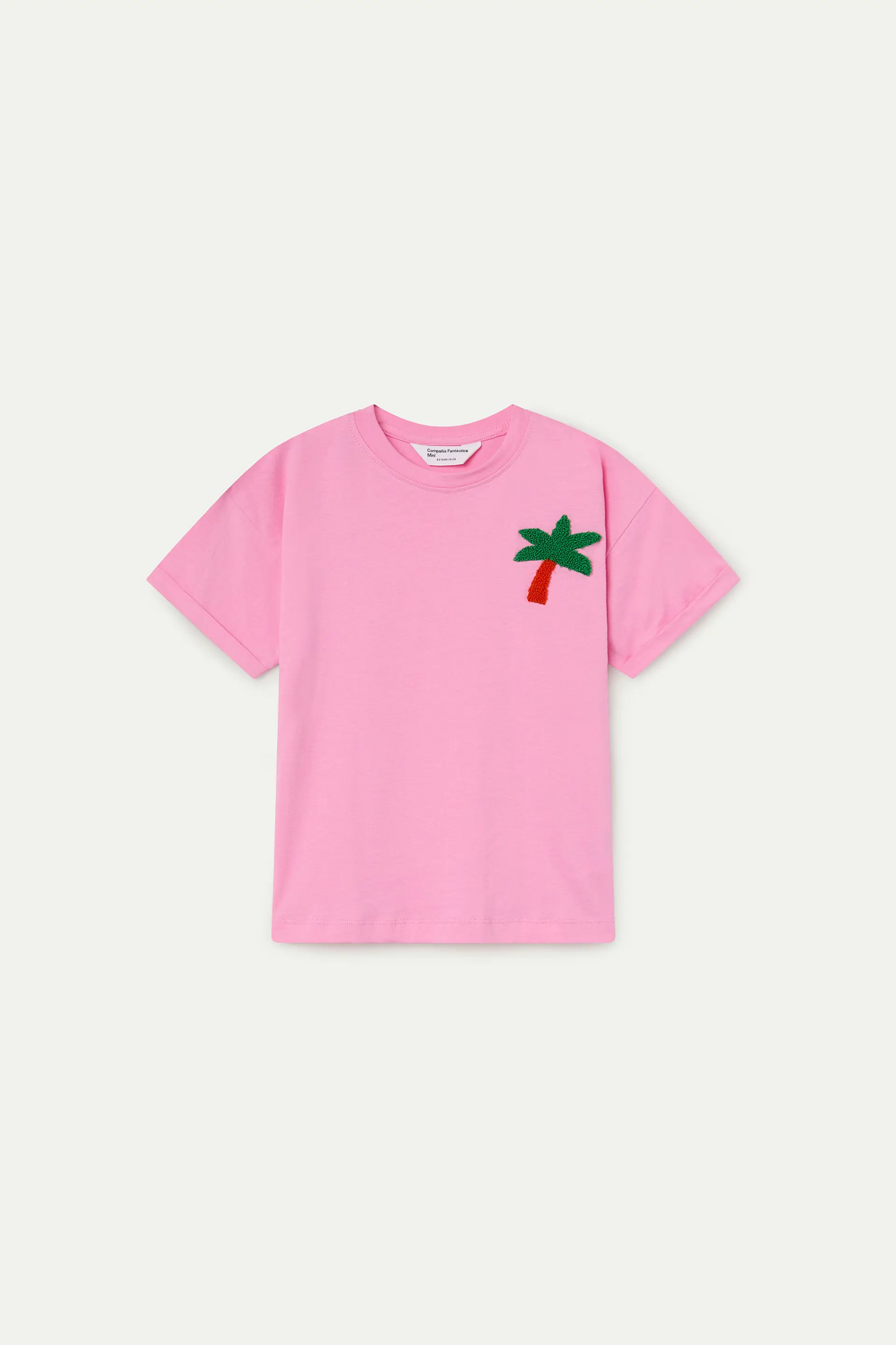 Girl's 100% cotton t-shirt with palm tree patch