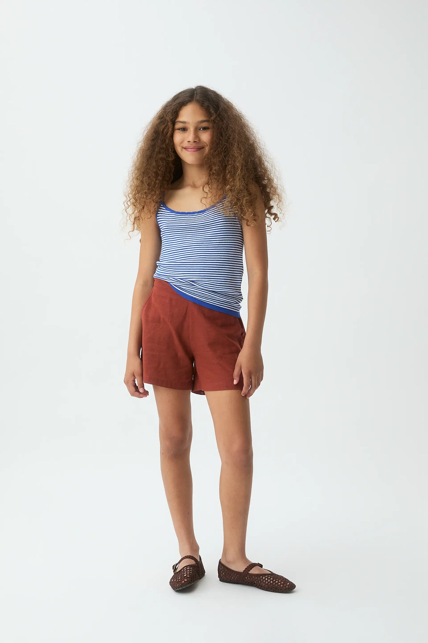Pantaloncini da bambina, 100% cotone, marrone