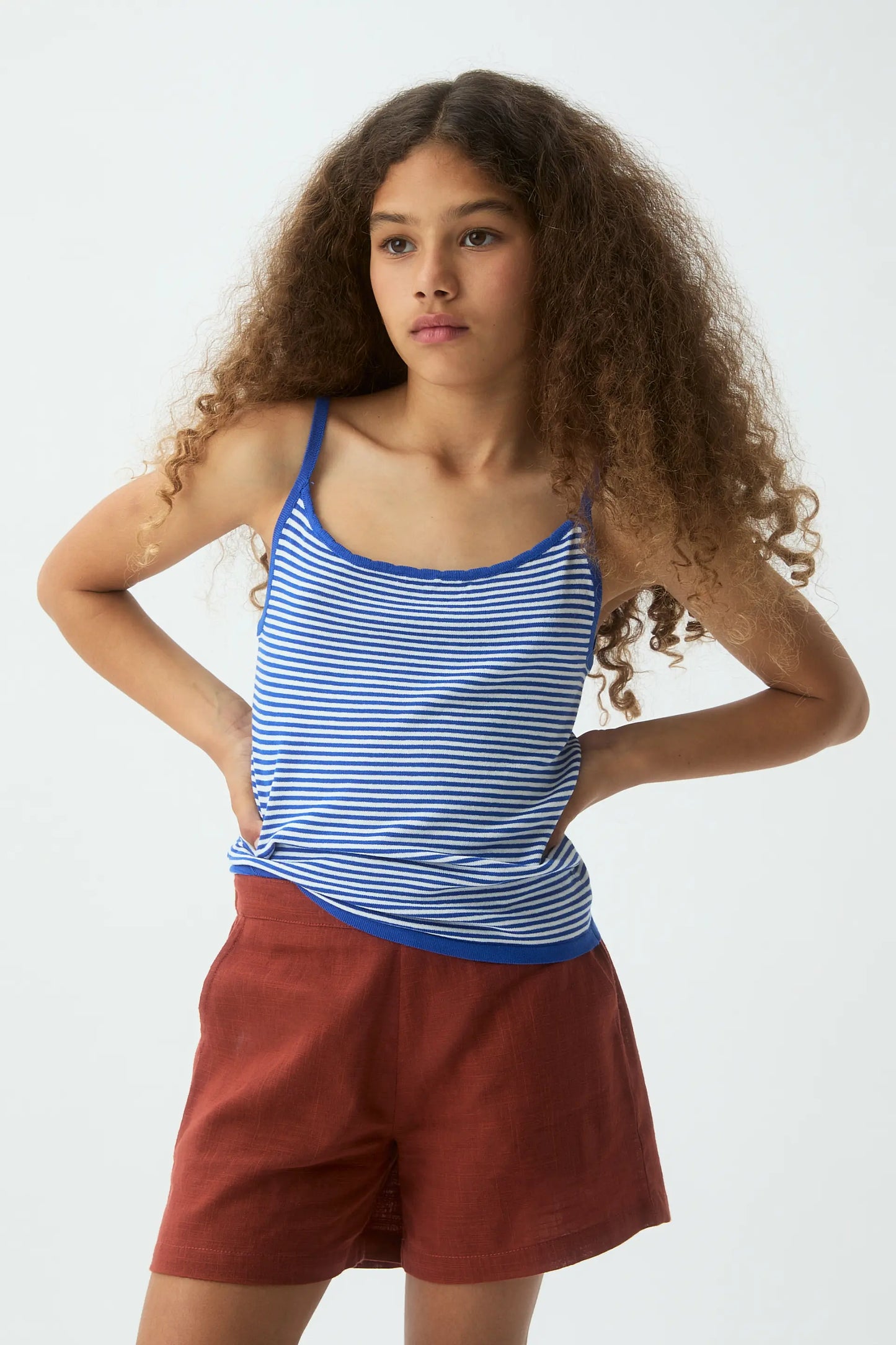 Pantaloncini da bambina, 100% cotone, marrone