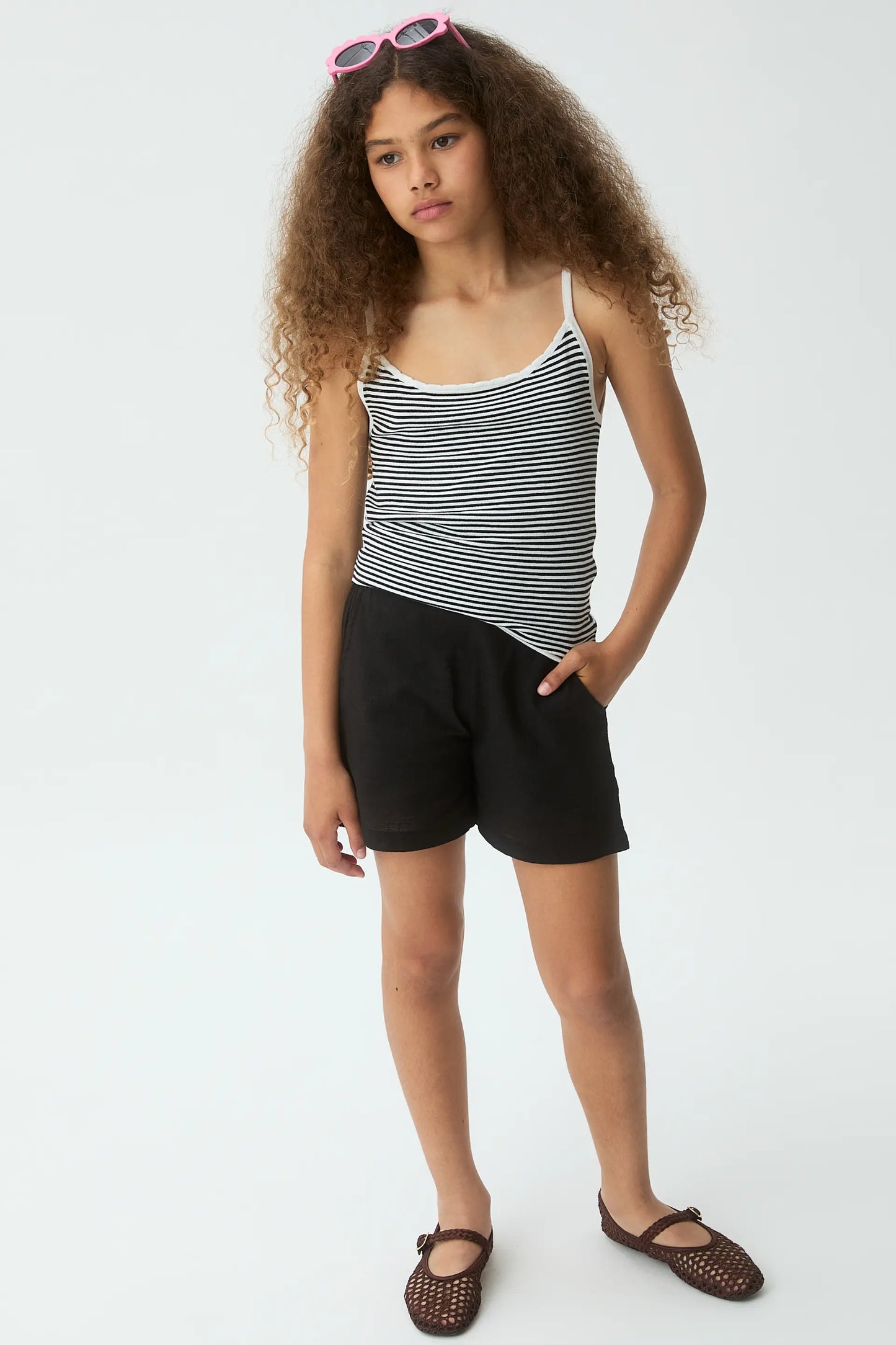 Girls' shorts, 100% cotton, black