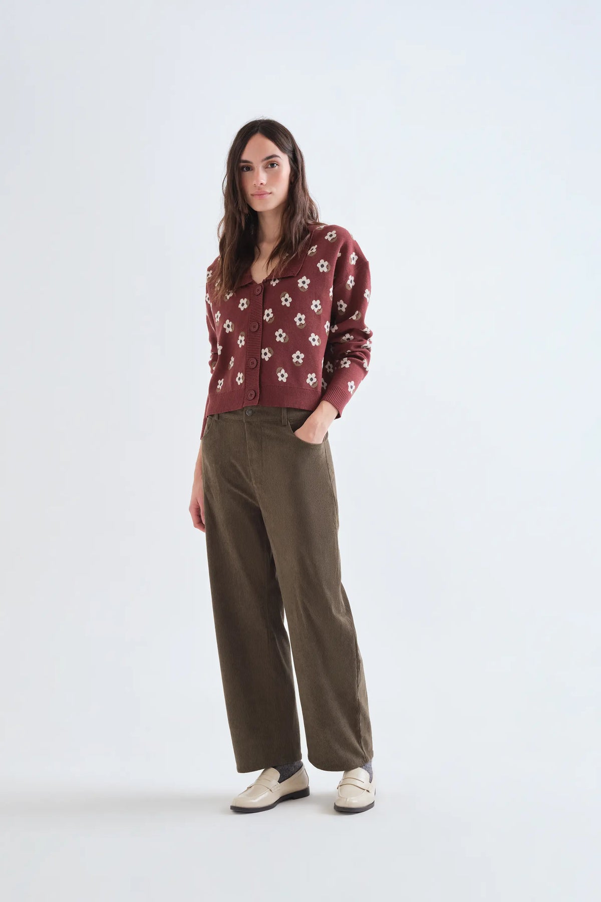 Cardigan con stampa Santini
