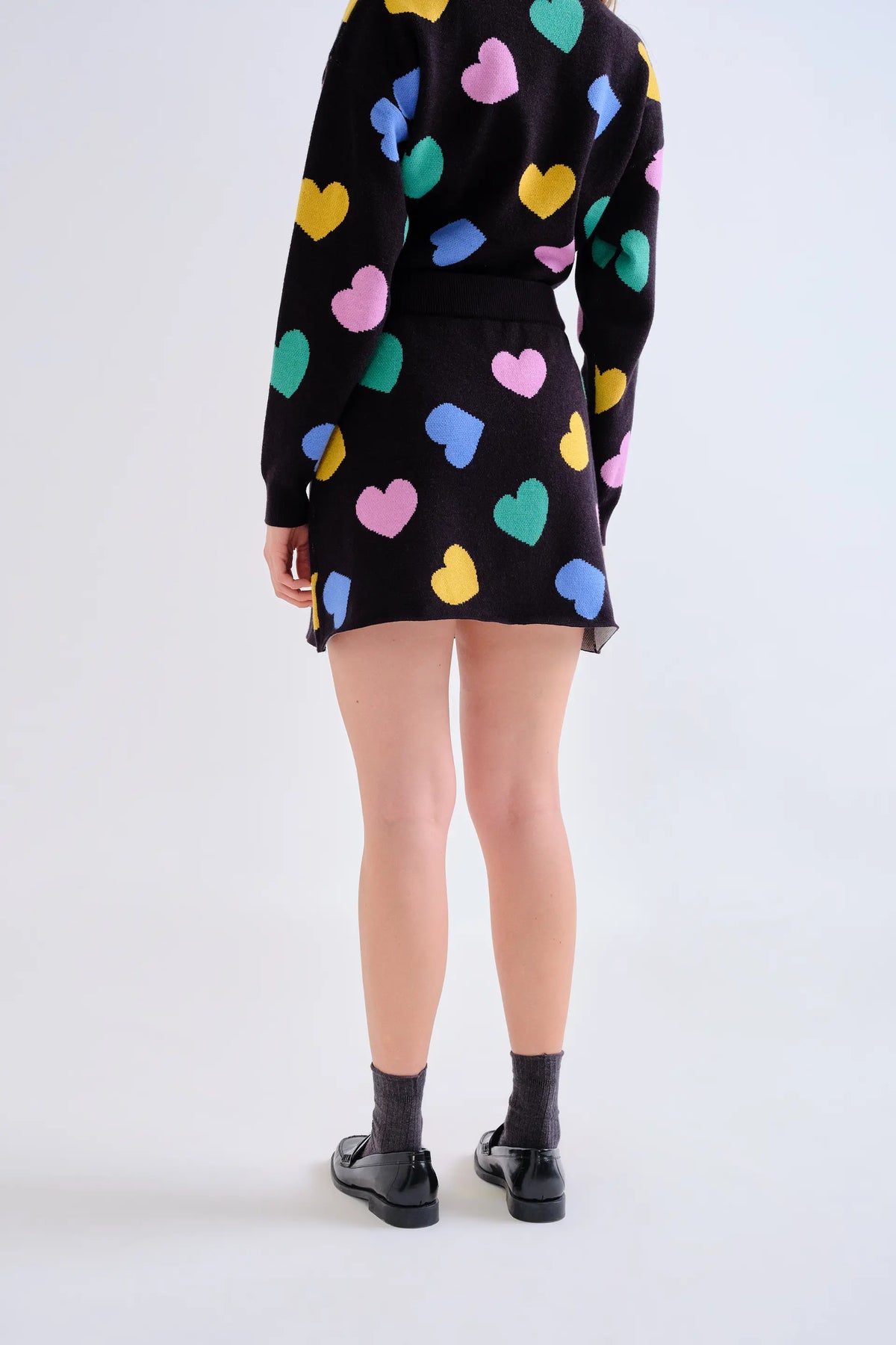 Falda corta de punto con estampado Candy