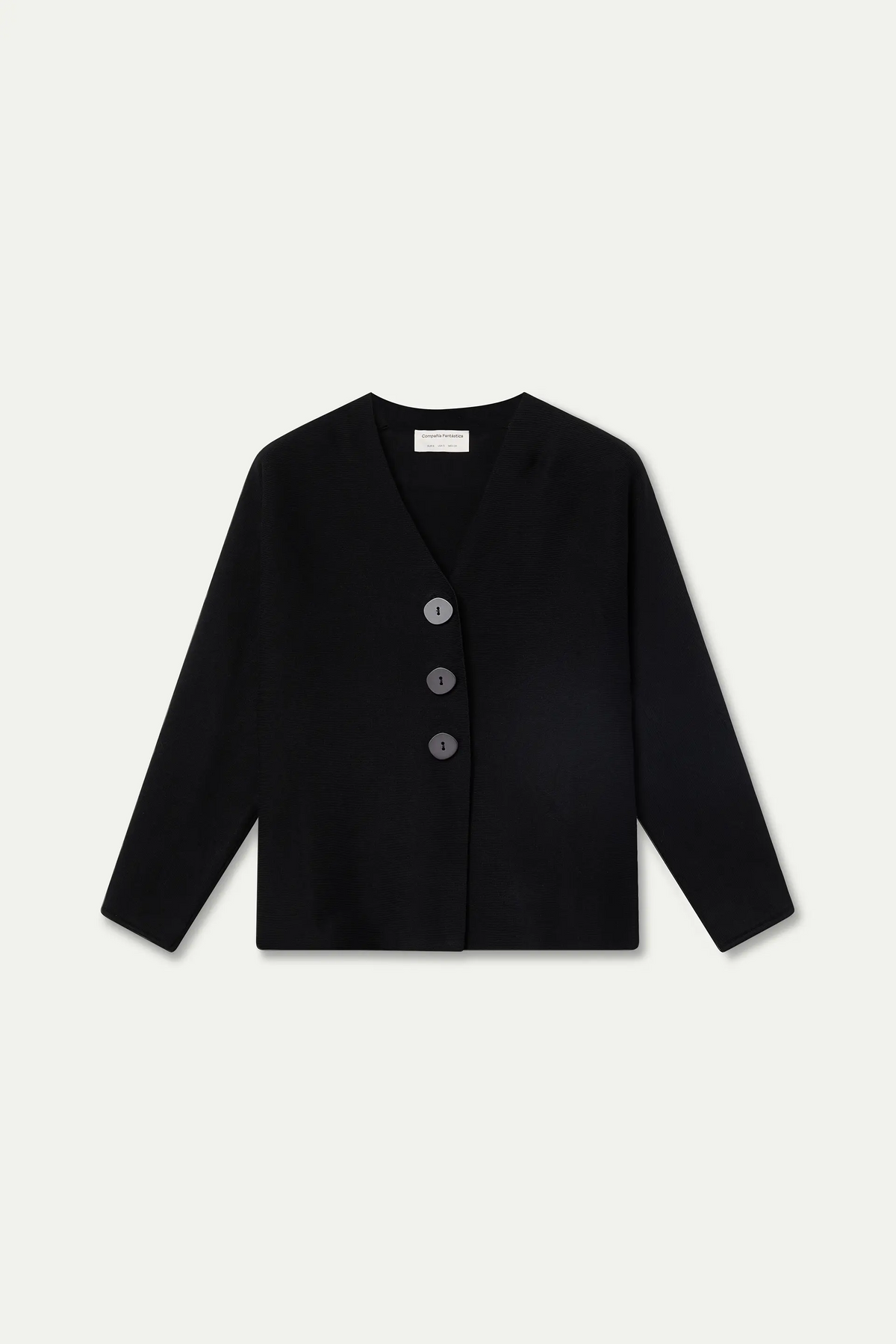 Cardigan nero con bottoni grandi