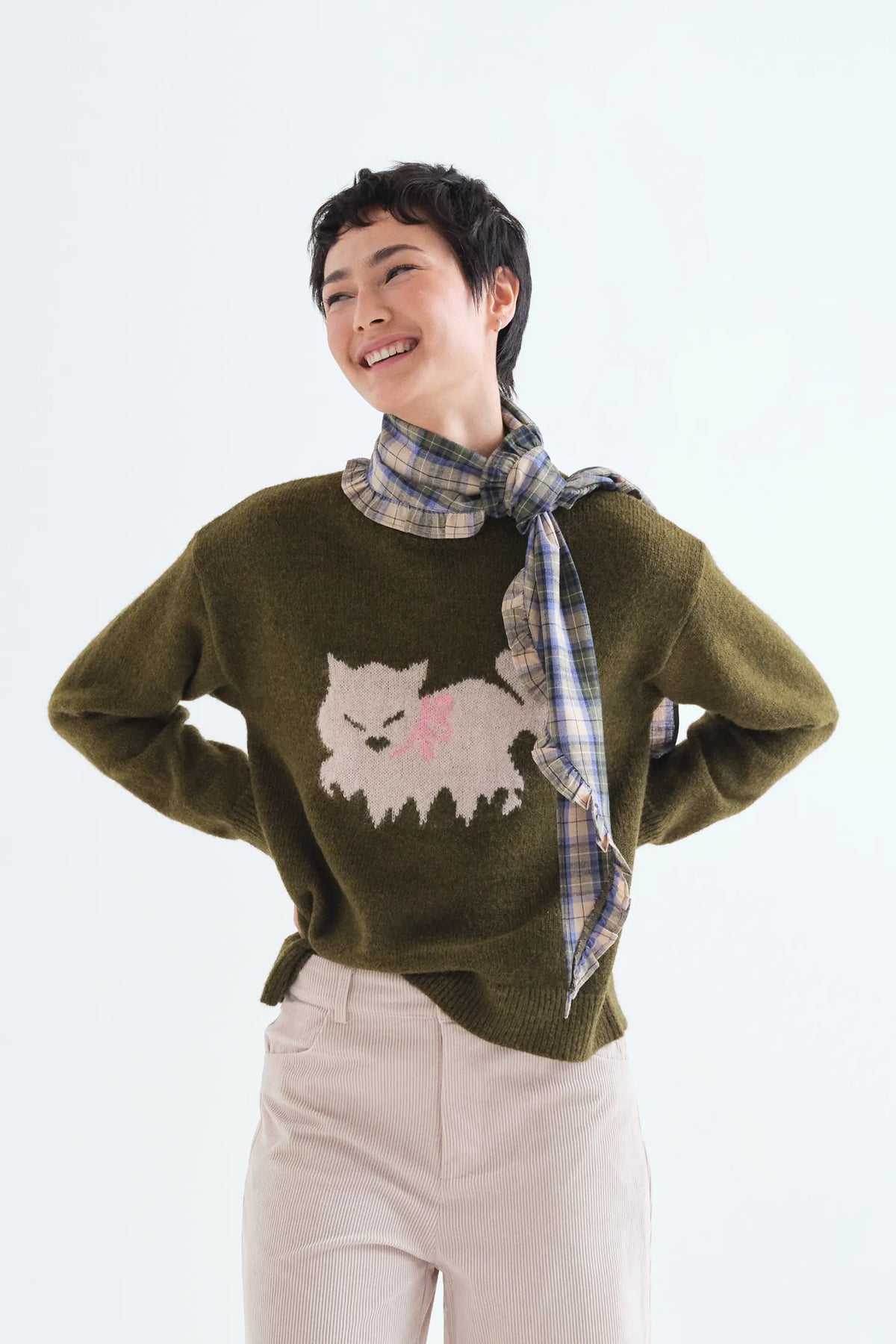 Maglione con stampa Gatto