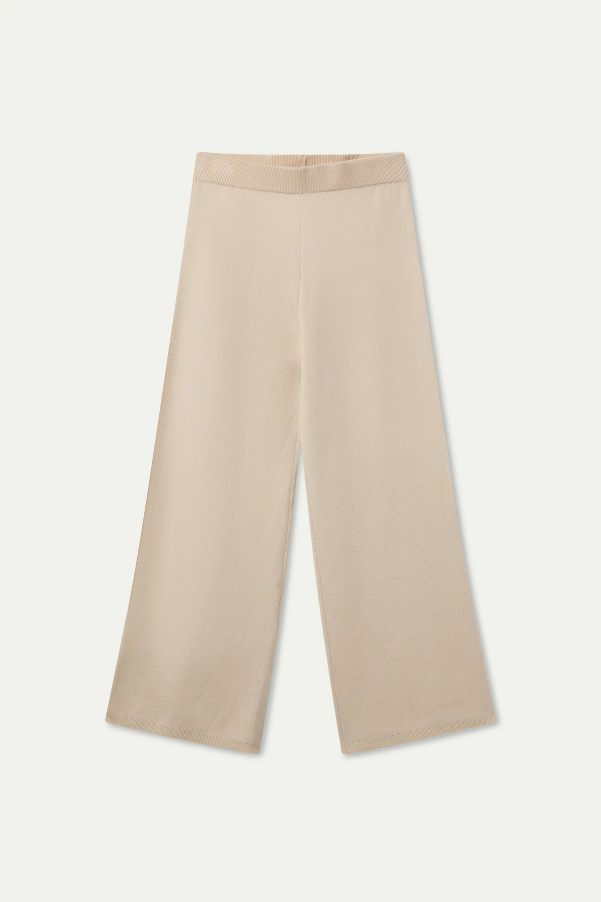 Pantalón básico de punto blanco crudo