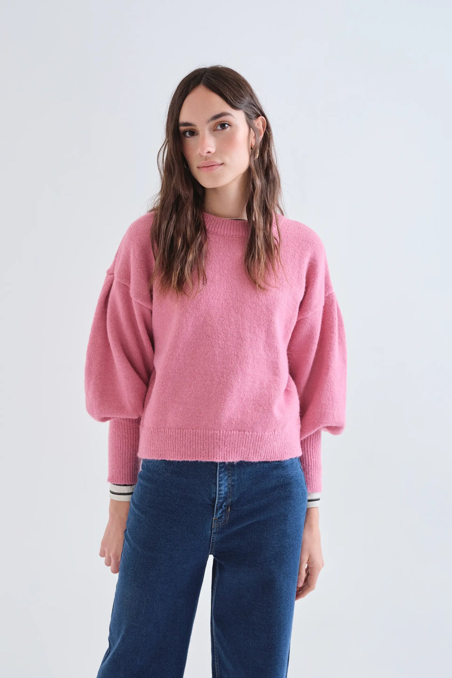 Maglia basica a maglia rosa