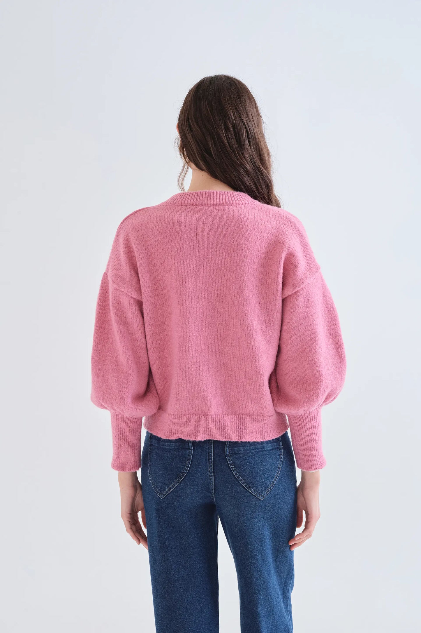 Maglia basica a maglia rosa